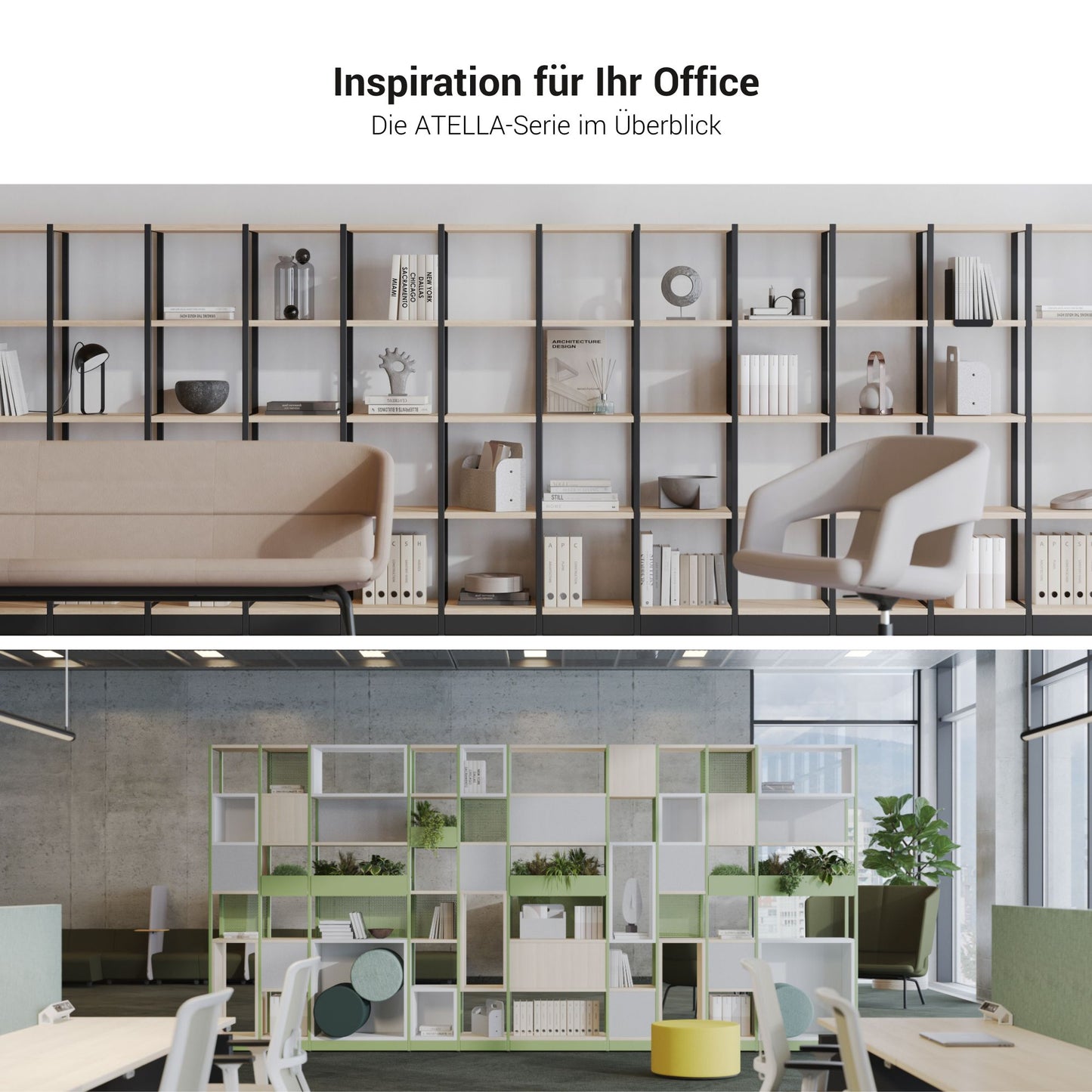 ATELLA Shelving Unit | 3 SH, 800 x 1255 mm, Anthracite