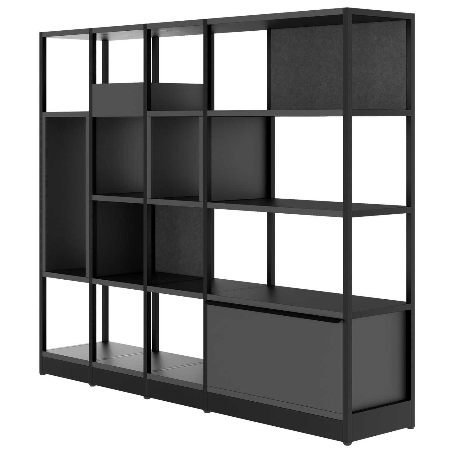 ATELLA Armoire d'étagère | 4 oh, 1960 x 1635 mm, anthracite
