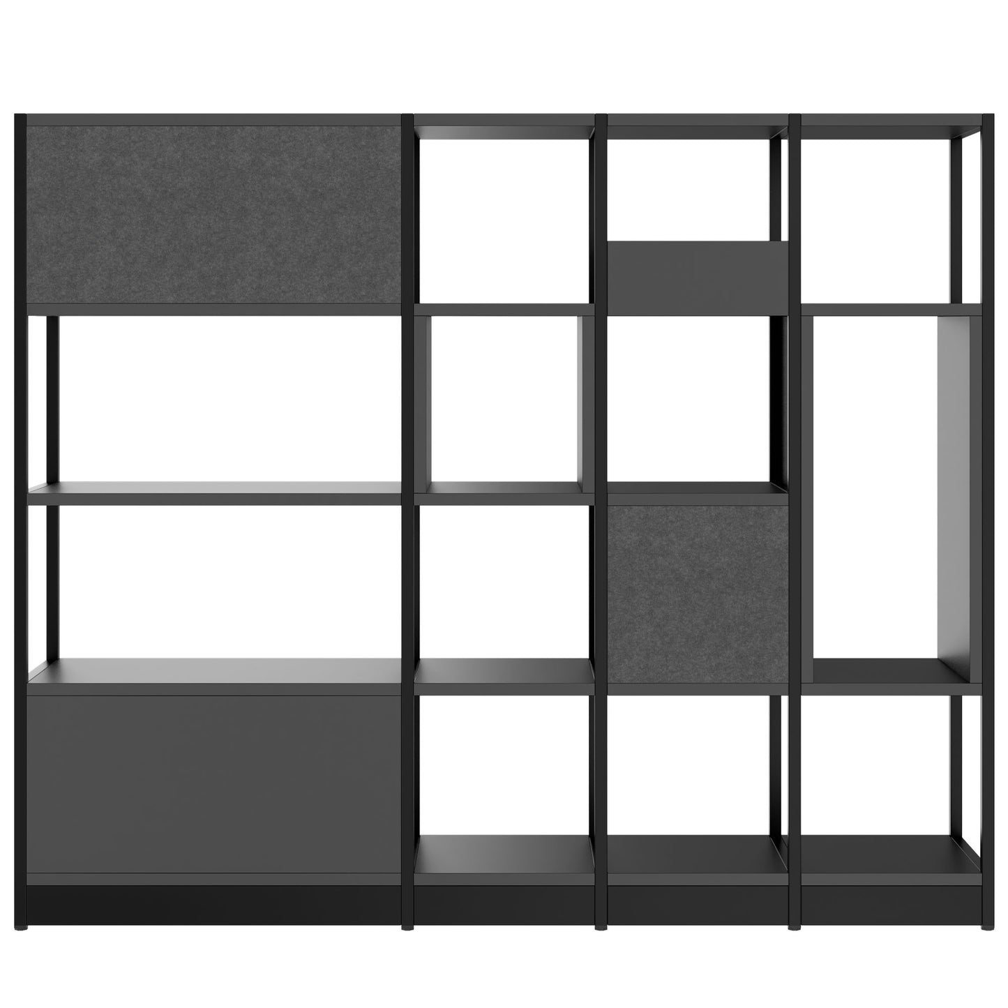 ATELLA Armoire d'étagère | 4 oh, 1960 x 1635 mm, anthracite