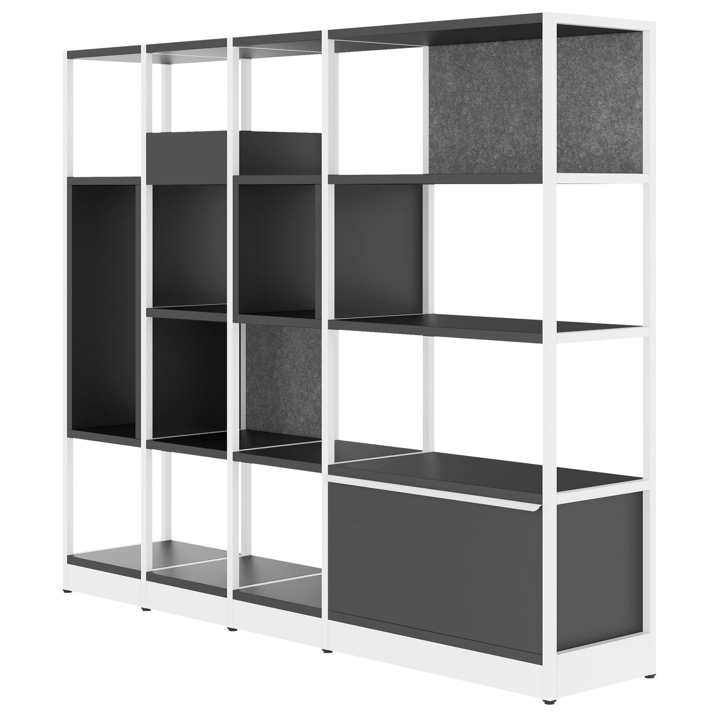 ATELLA Armoire d'étagère | 4 oh, 1960 x 1635 mm, anthracite