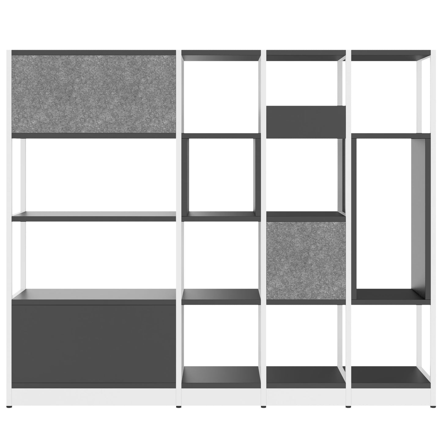 ATELLA Armoire d'étagère | 4 oh, 1960 x 1635 mm, anthracite