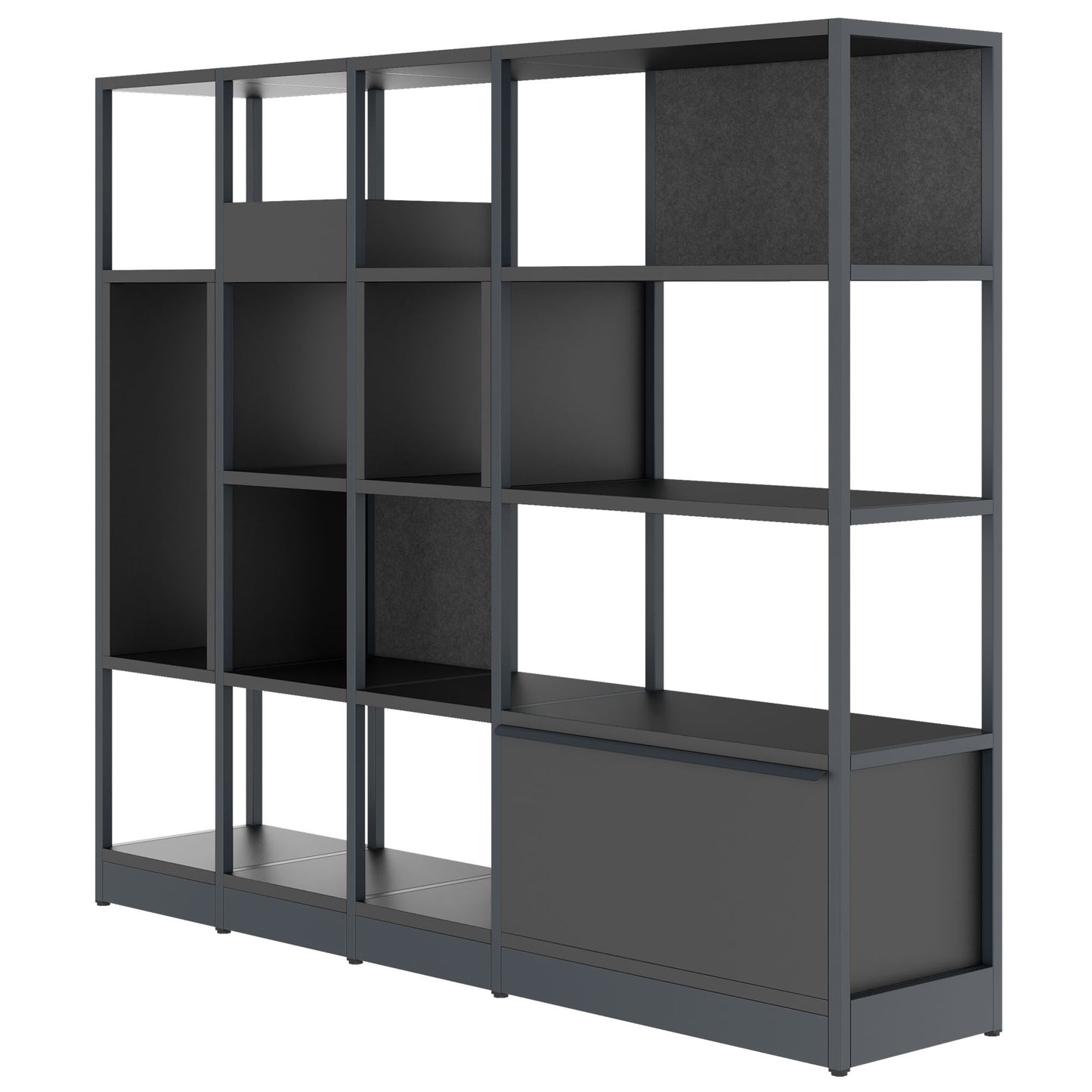 ATELLA Armoire d'étagère | 4 oh, 1960 x 1635 mm, anthracite