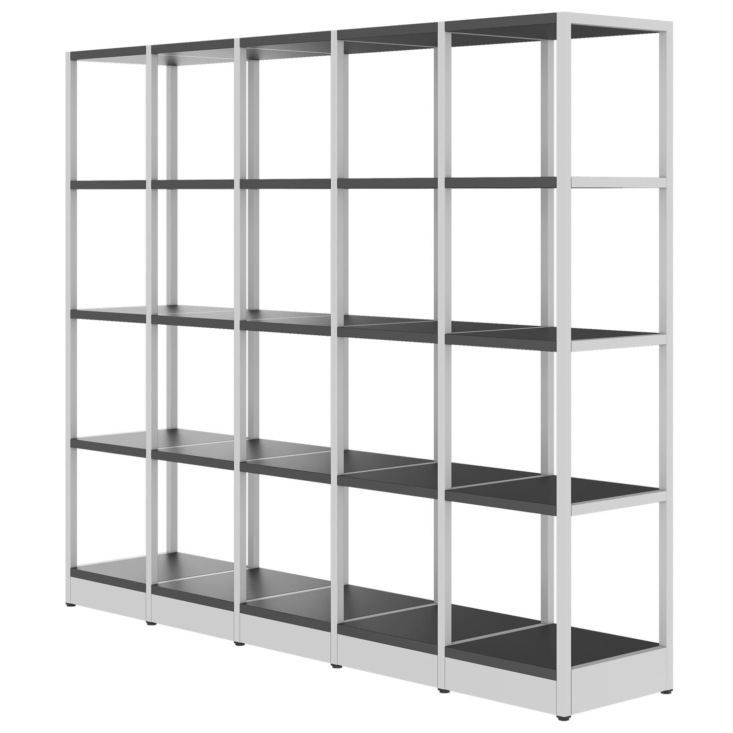 ATELLA Armoire d'étagère | 4 oh, 1960 x 1635 mm, anthracite