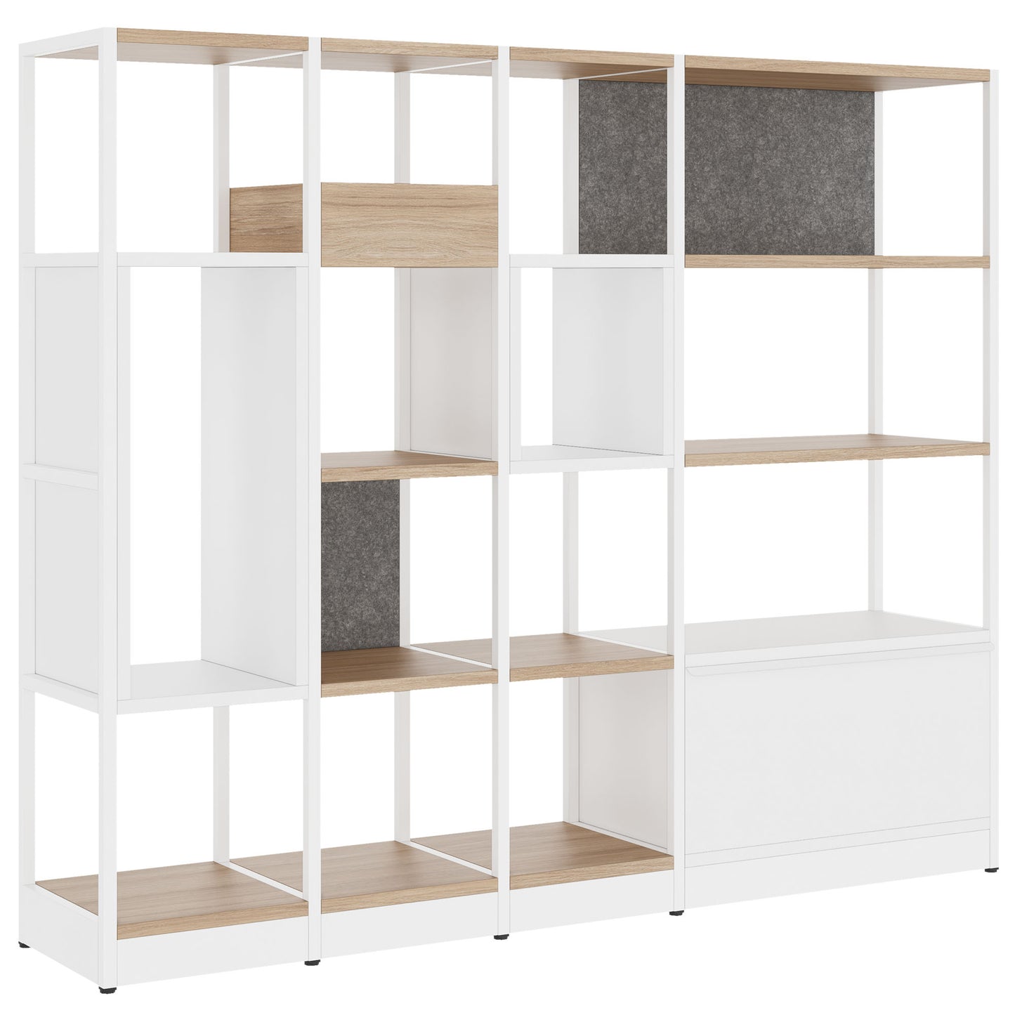 ATELLA Armoire d'étagère | 4 oh, 1960 x 1635 mm, chêne ambre