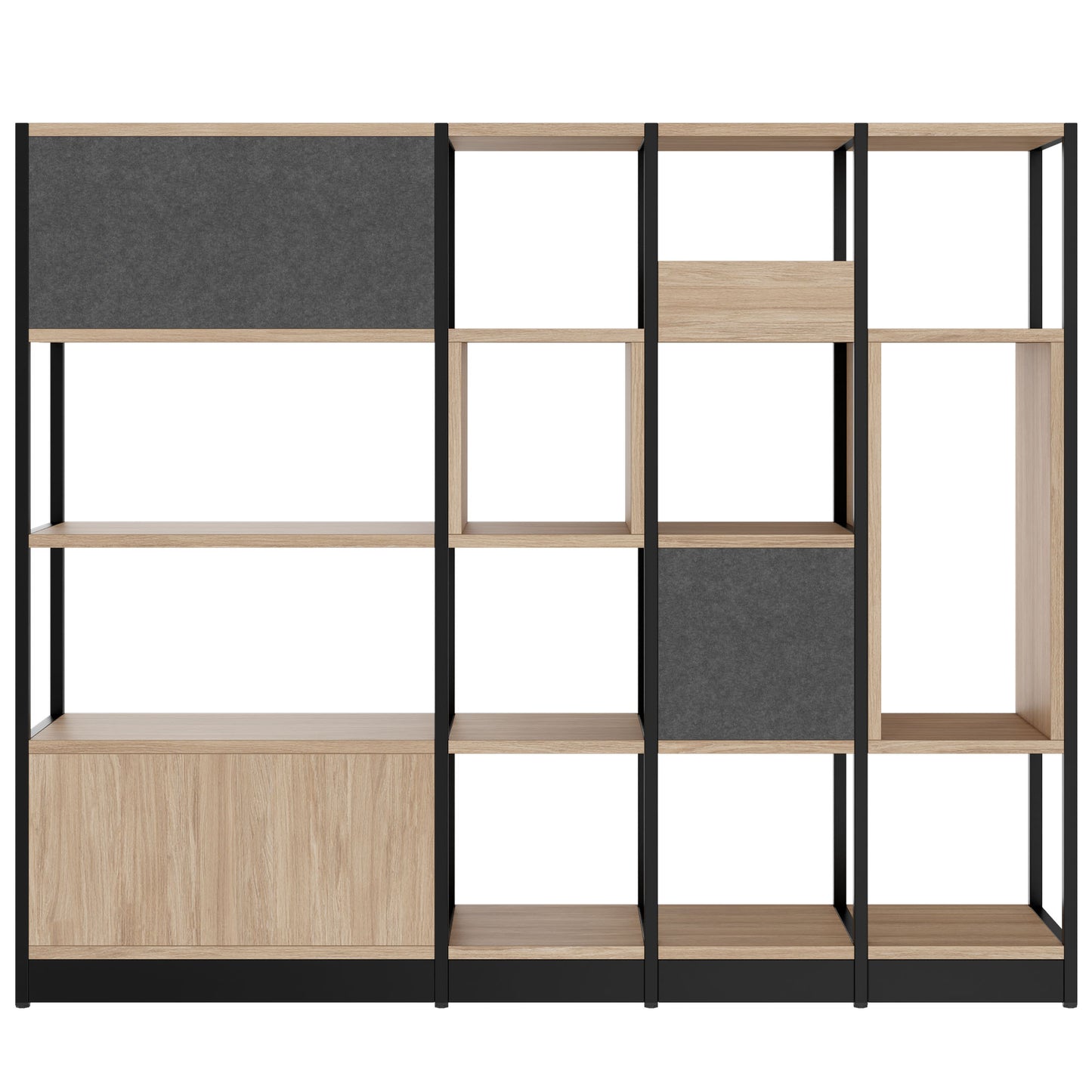 ATELLA Armoire d'étagère | 4 oh, 1960 x 1635 mm, chêne ambre