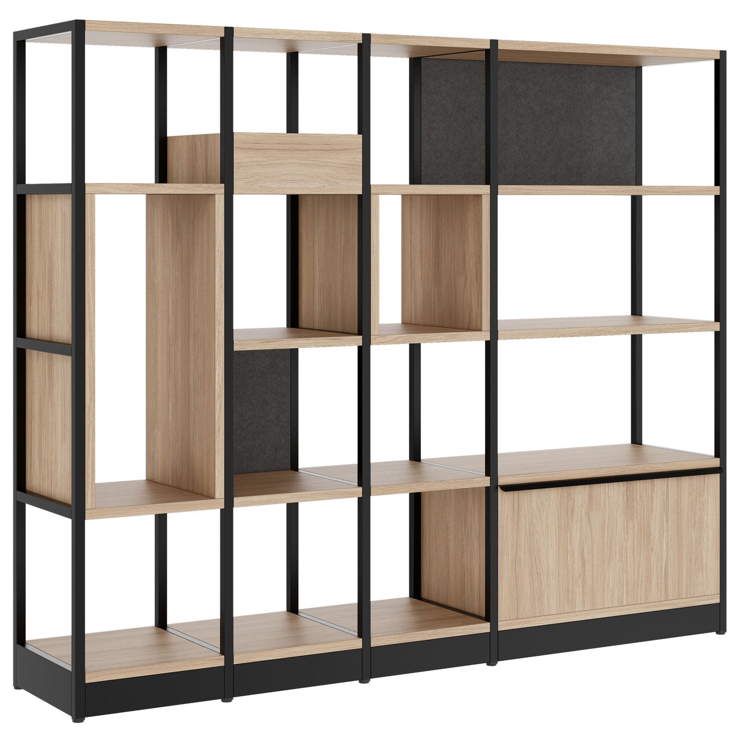 ATELLA Armoire d'étagère | 4 oh, 1960 x 1635 mm, chêne ambre