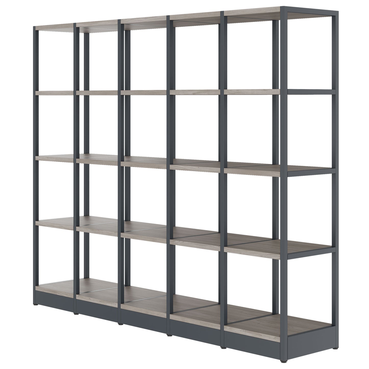 ATELLA Armoire d'étagère | 4 oh, 1960 x 1635 mm, North Oak Gray