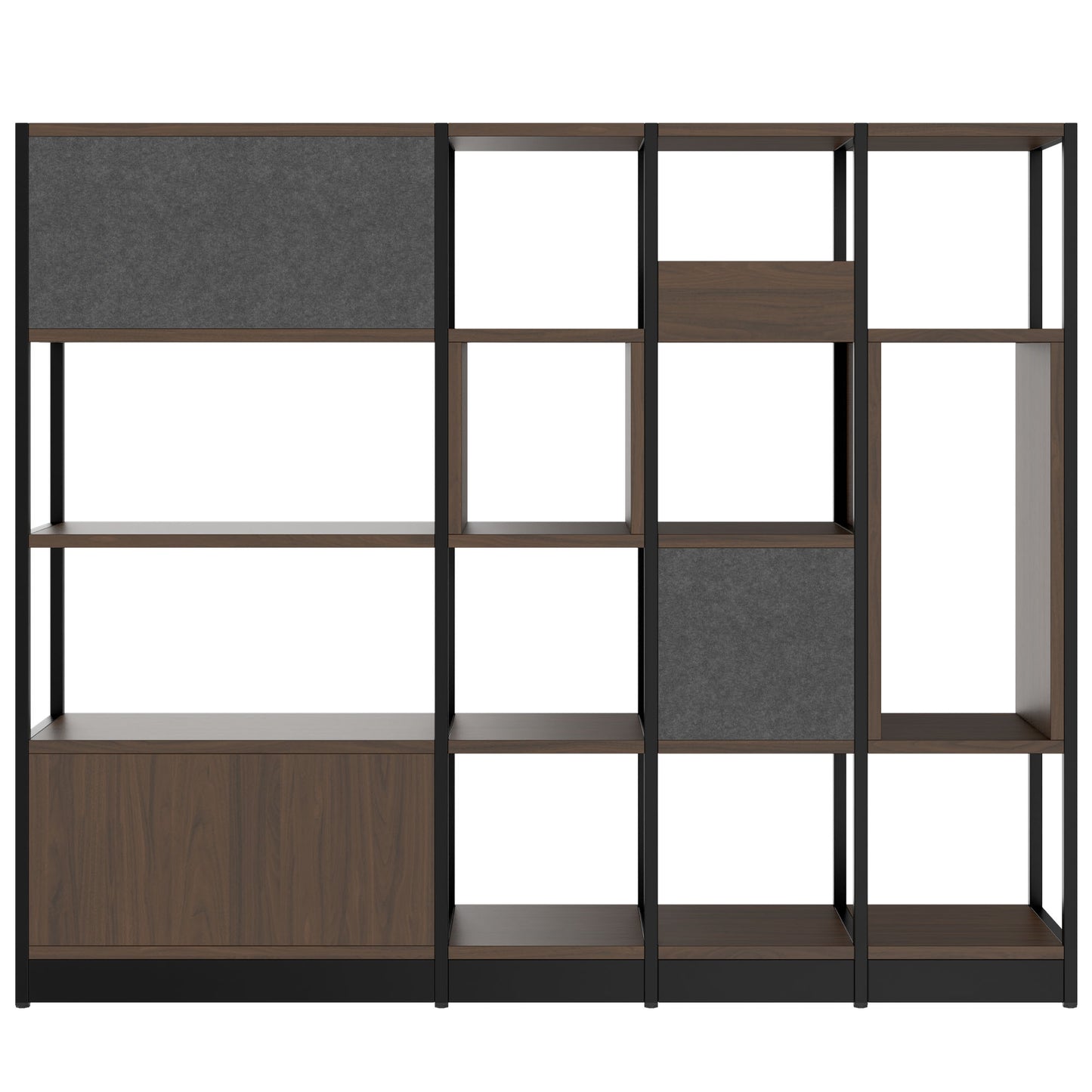 ATELLA Armoire d'étagère | 4 oh, 1960 x 1635 mm, noix