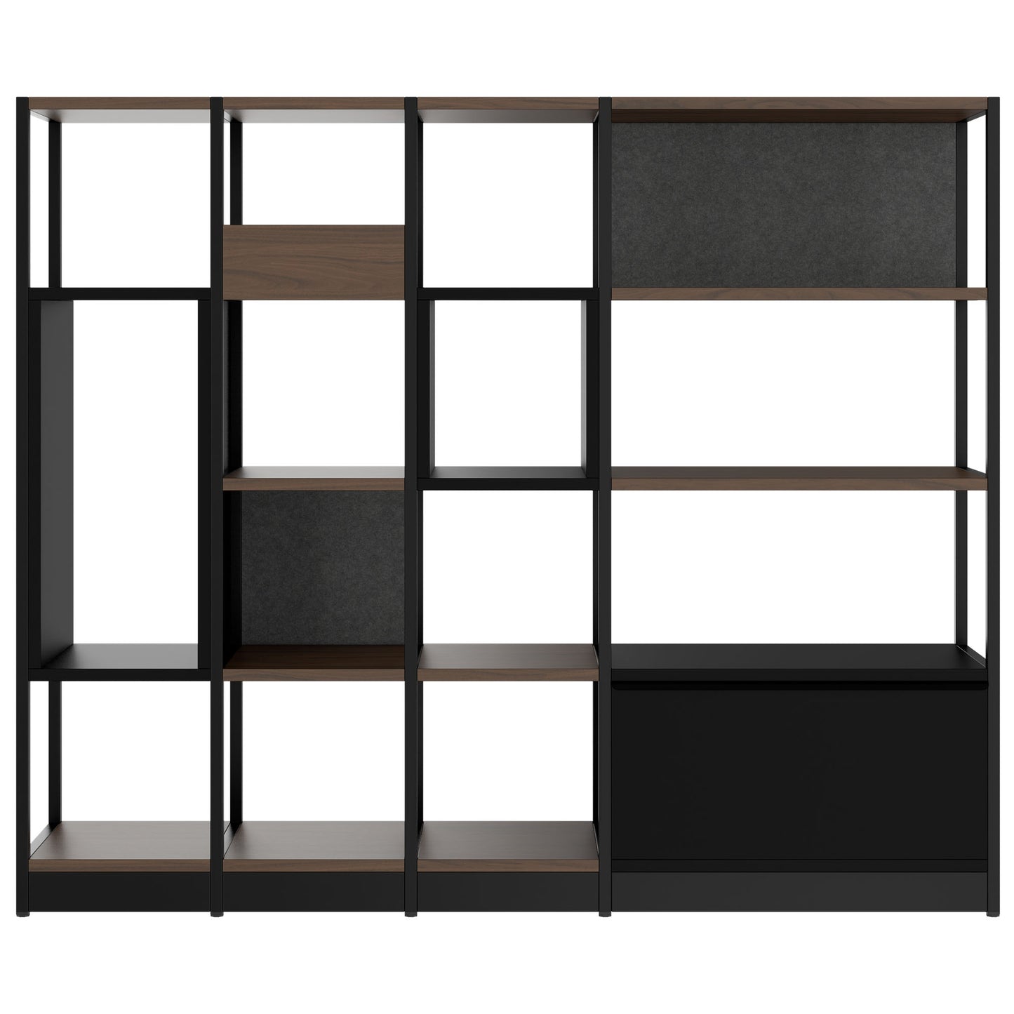 ATELLA Armoire d'étagère | 4 oh, 1960 x 1635 mm, noix