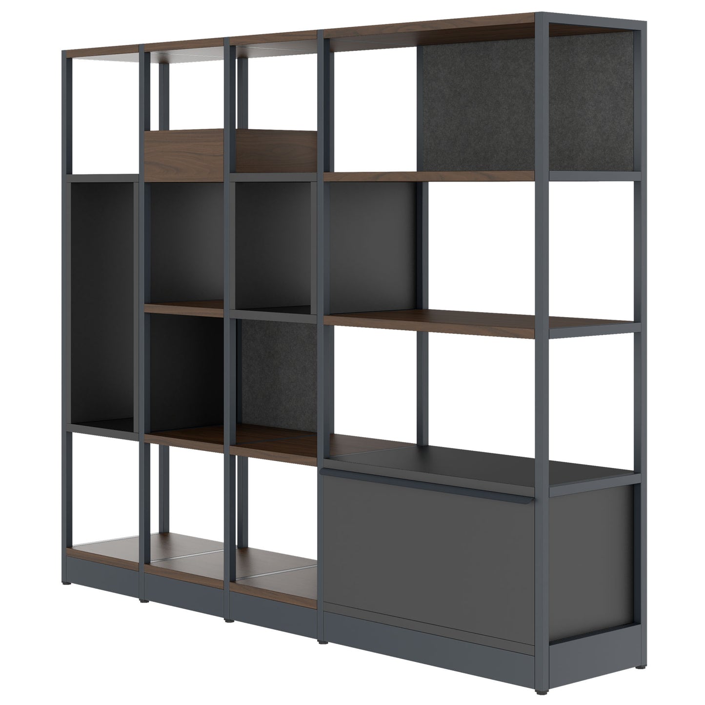 ATELLA Armoire d'étagère | 4 oh, 1960 x 1635 mm, noix
