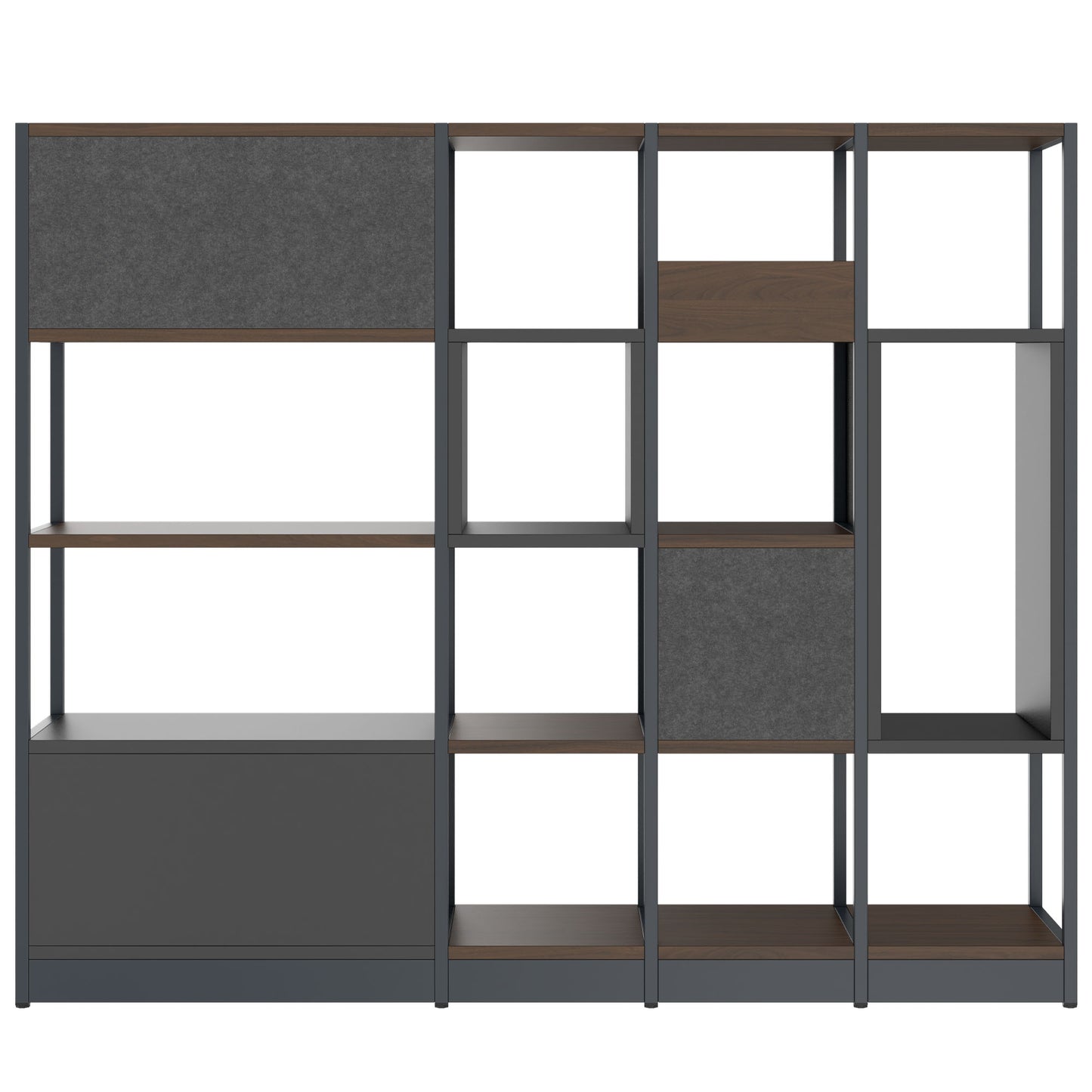 ATELLA Armoire d'étagère | 4 oh, 1960 x 1635 mm, noix