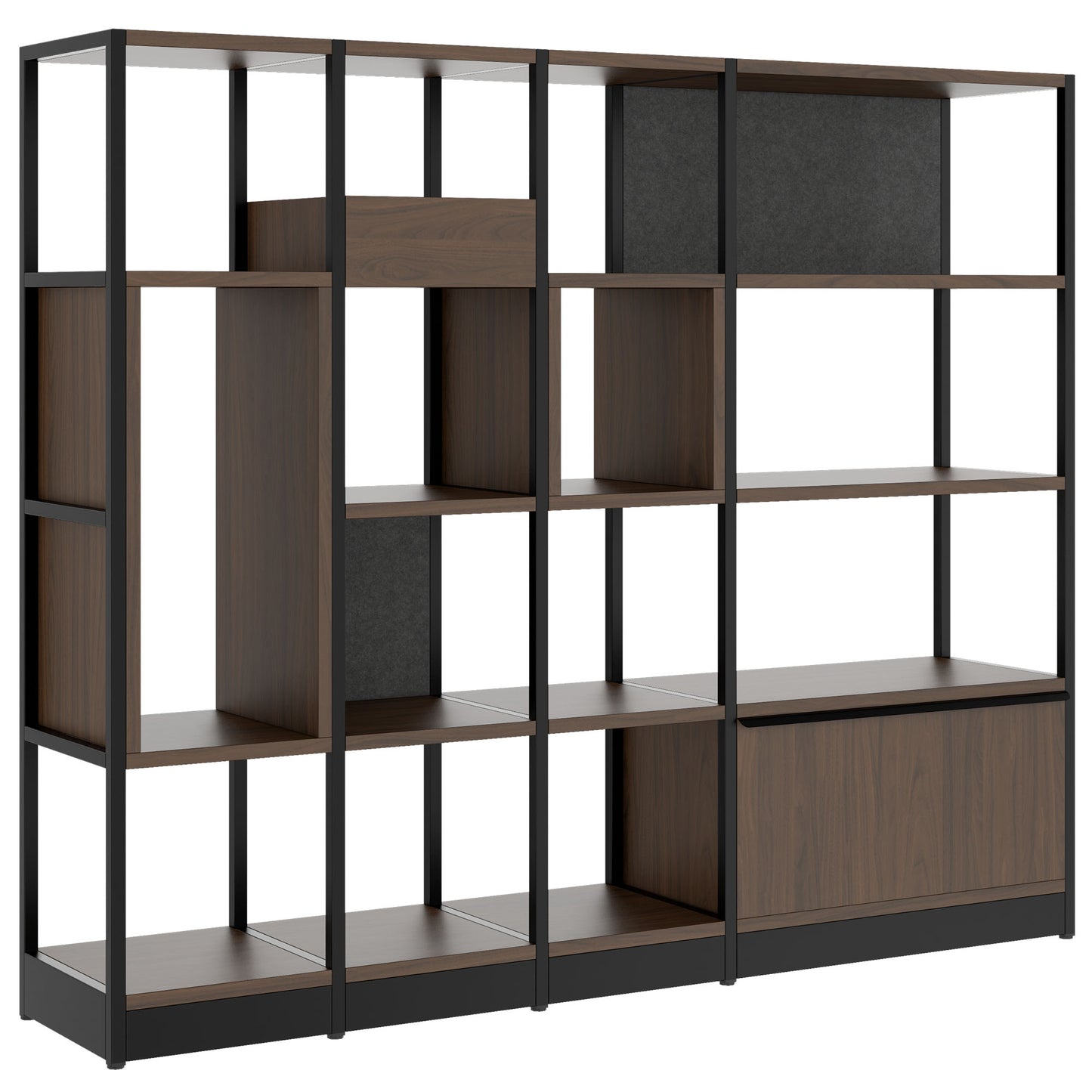 ATELLA Armoire d'étagère | 4 oh, 1960 x 1635 mm, noix