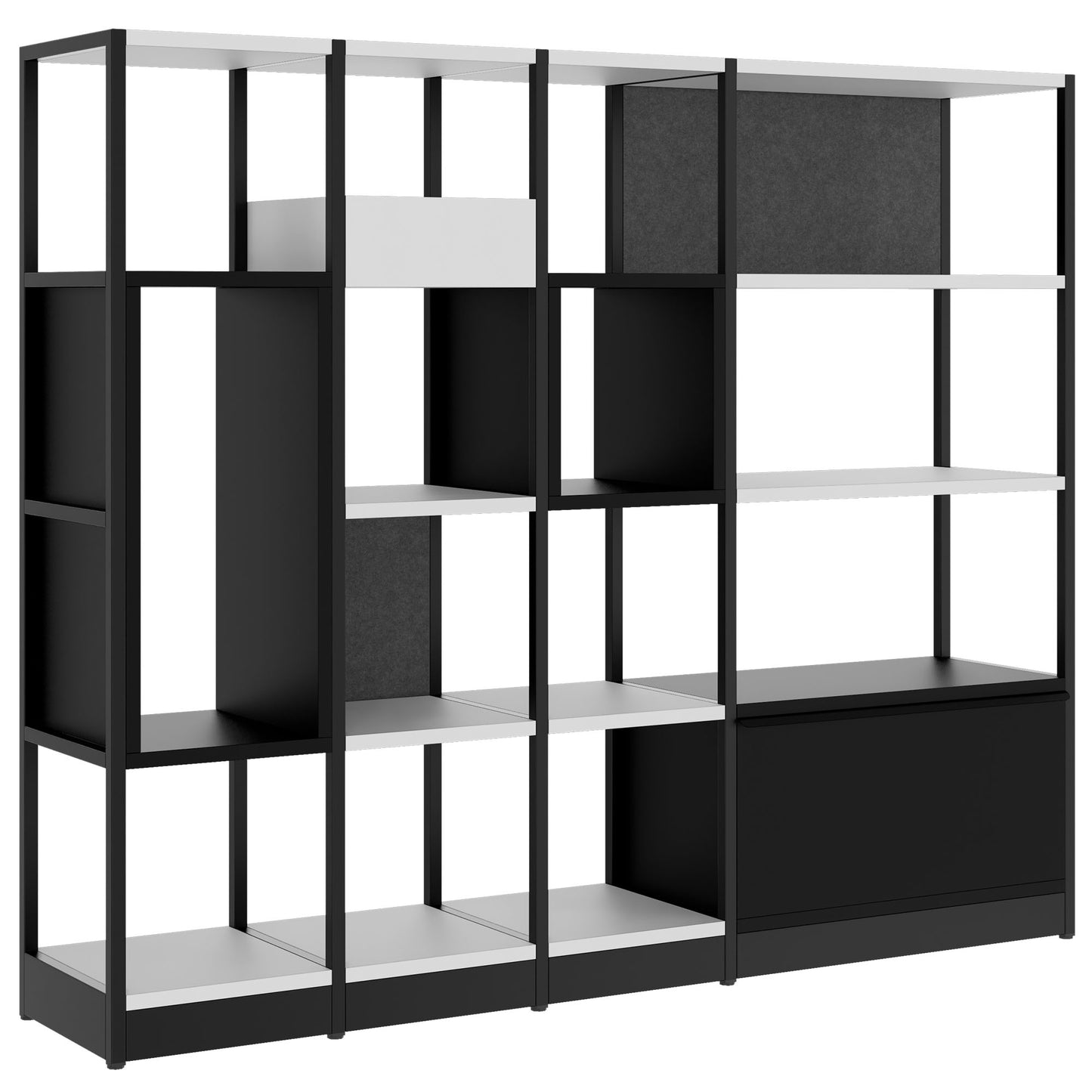ATELLA shelf cabinet | 4 OH, 1960 x 1635 mm, pearl gray