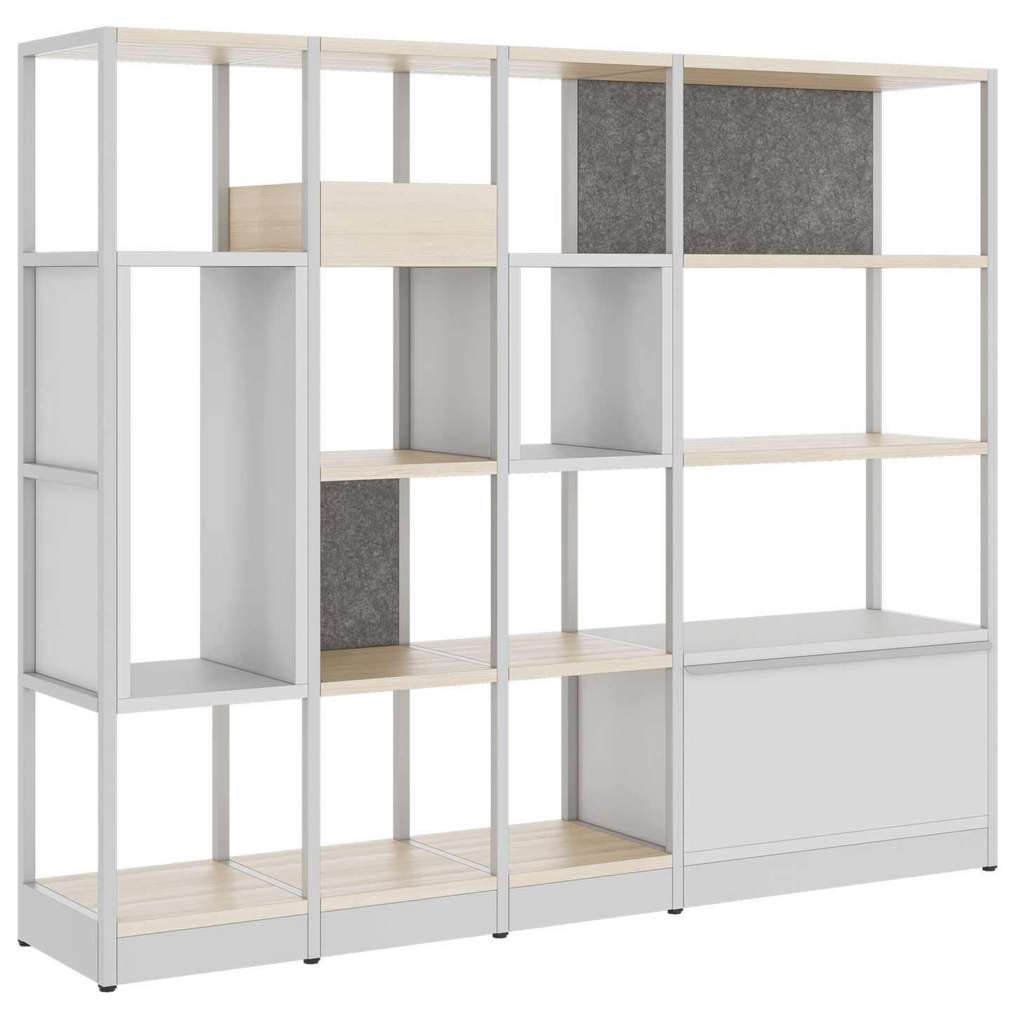 ATELLA Armoire d'étagère | 4 oh, 1960 x 1635 mm, cendres de sable