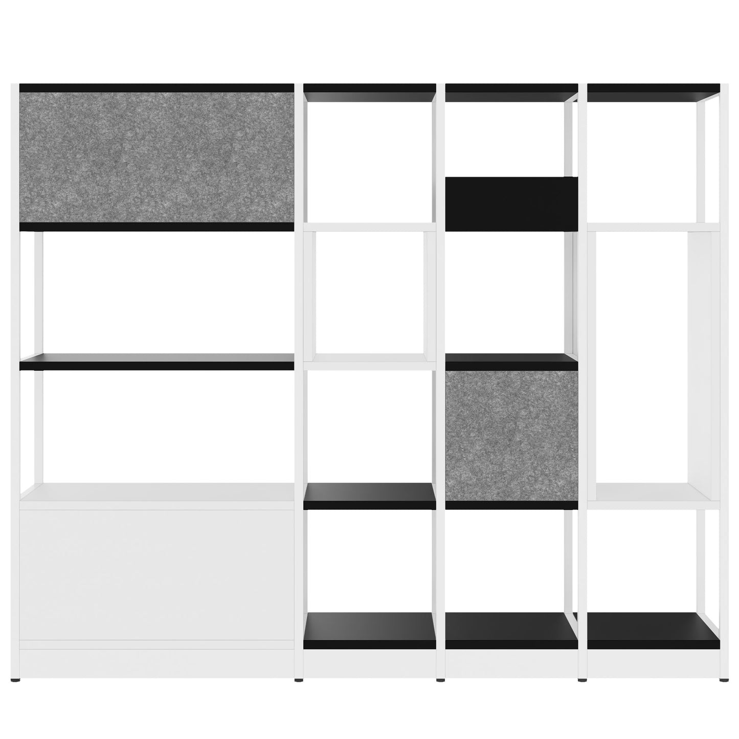 ATELLA Armoire d'étagère | 4 oh, 1960 x 1635 mm, noir