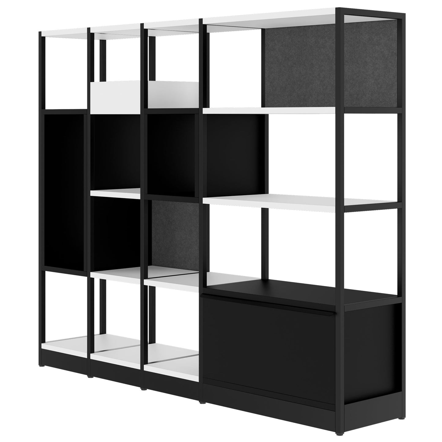 ATELLA Shelf cabinet | 4 Oh, 1960 x 1635 mm, white