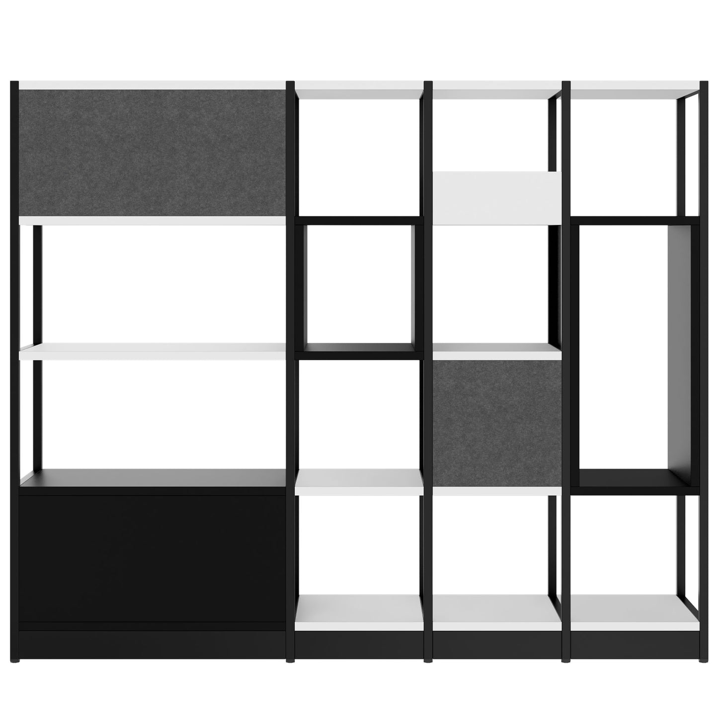 ATELLA Shelf cabinet | 4 Oh, 1960 x 1635 mm, white