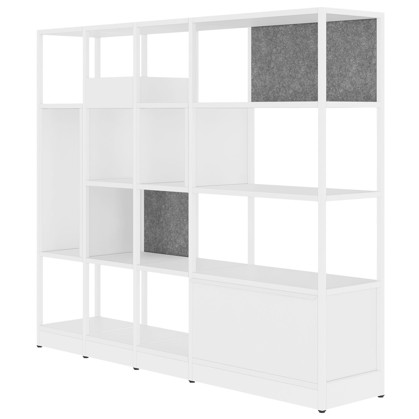 ATELLA Shelf cabinet | 4 Oh, 1960 x 1635 mm, white