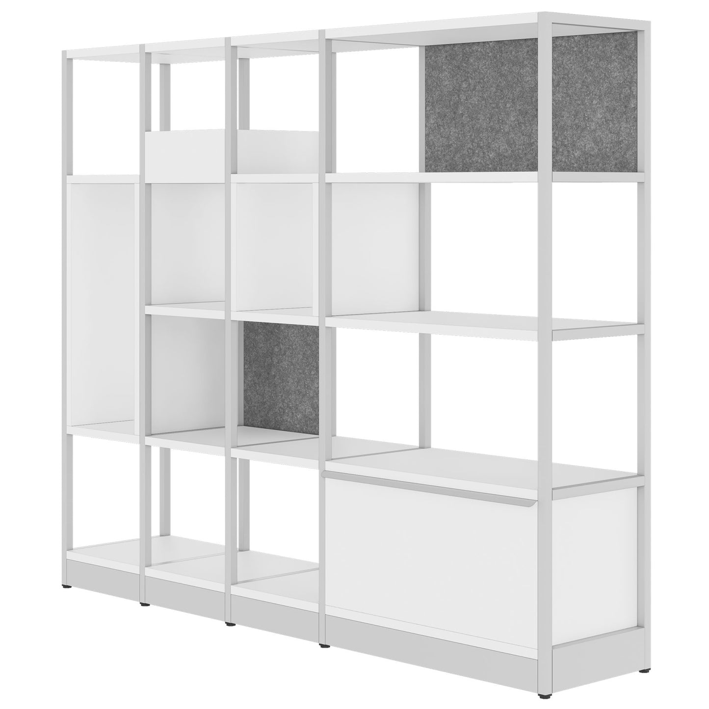 ATELLA Shelf cabinet | 4 Oh, 1960 x 1635 mm, white