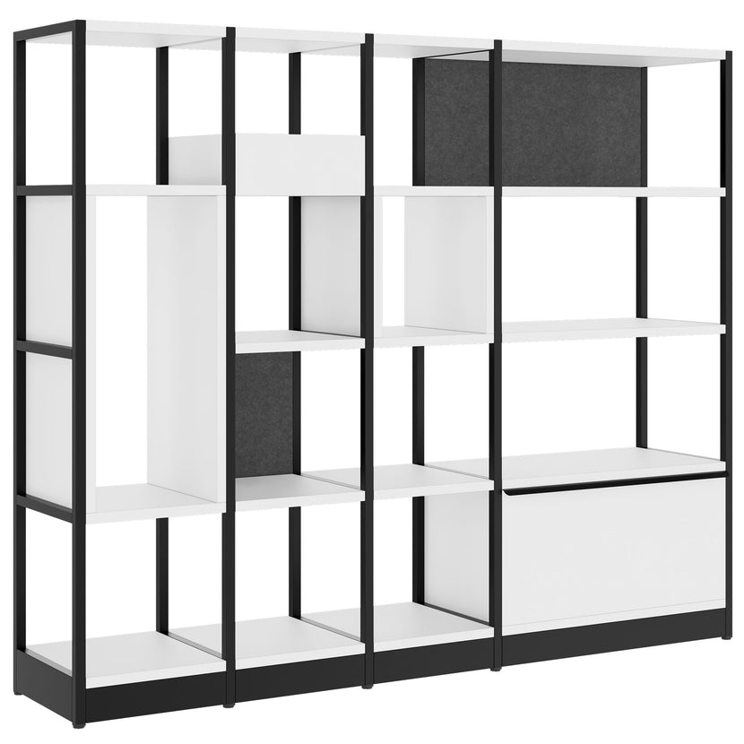 ATELLA Shelf cabinet | 4 Oh, 1960 x 1635 mm, white