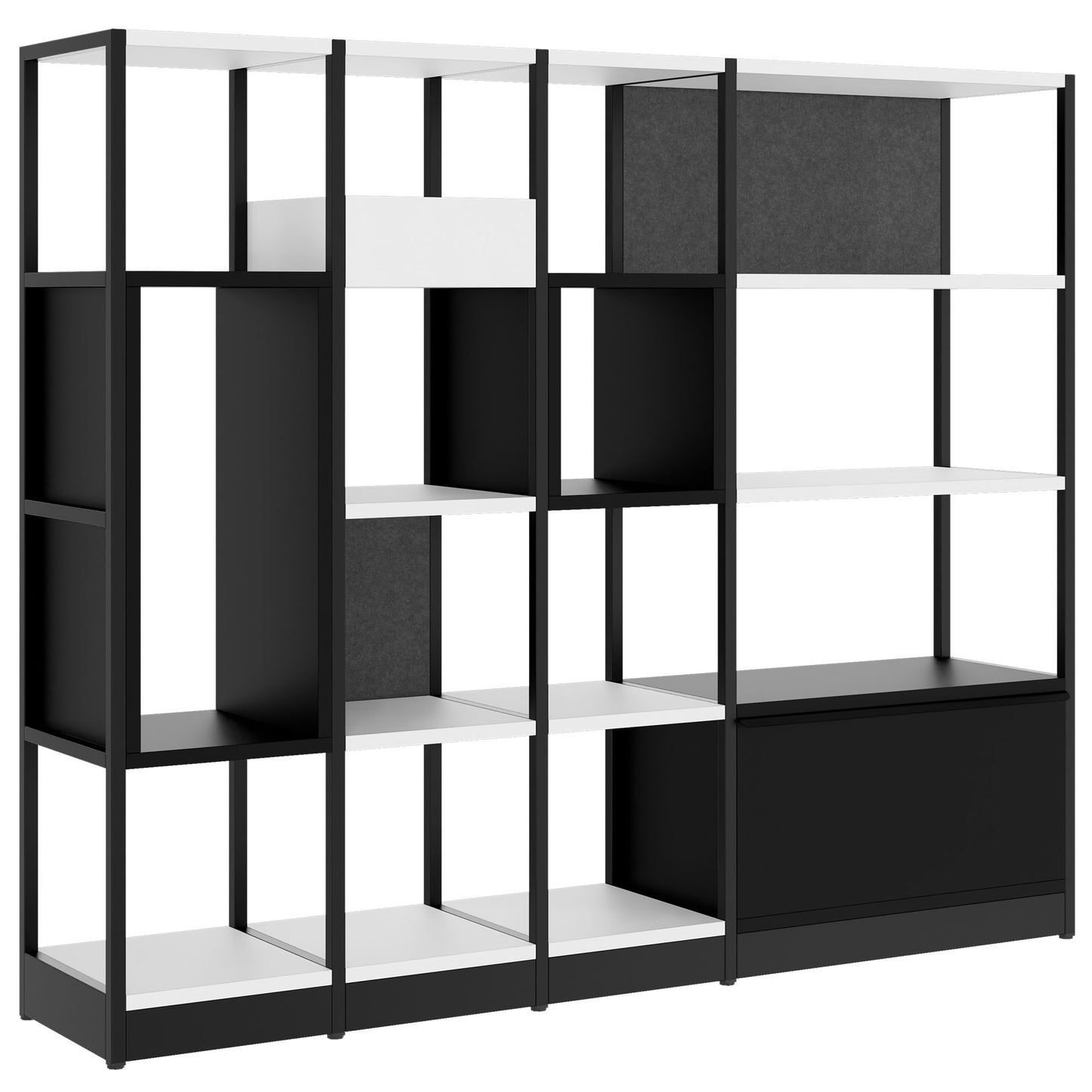 ATELLA Shelf cabinet | 4 Oh, 1960 x 1635 mm, white
