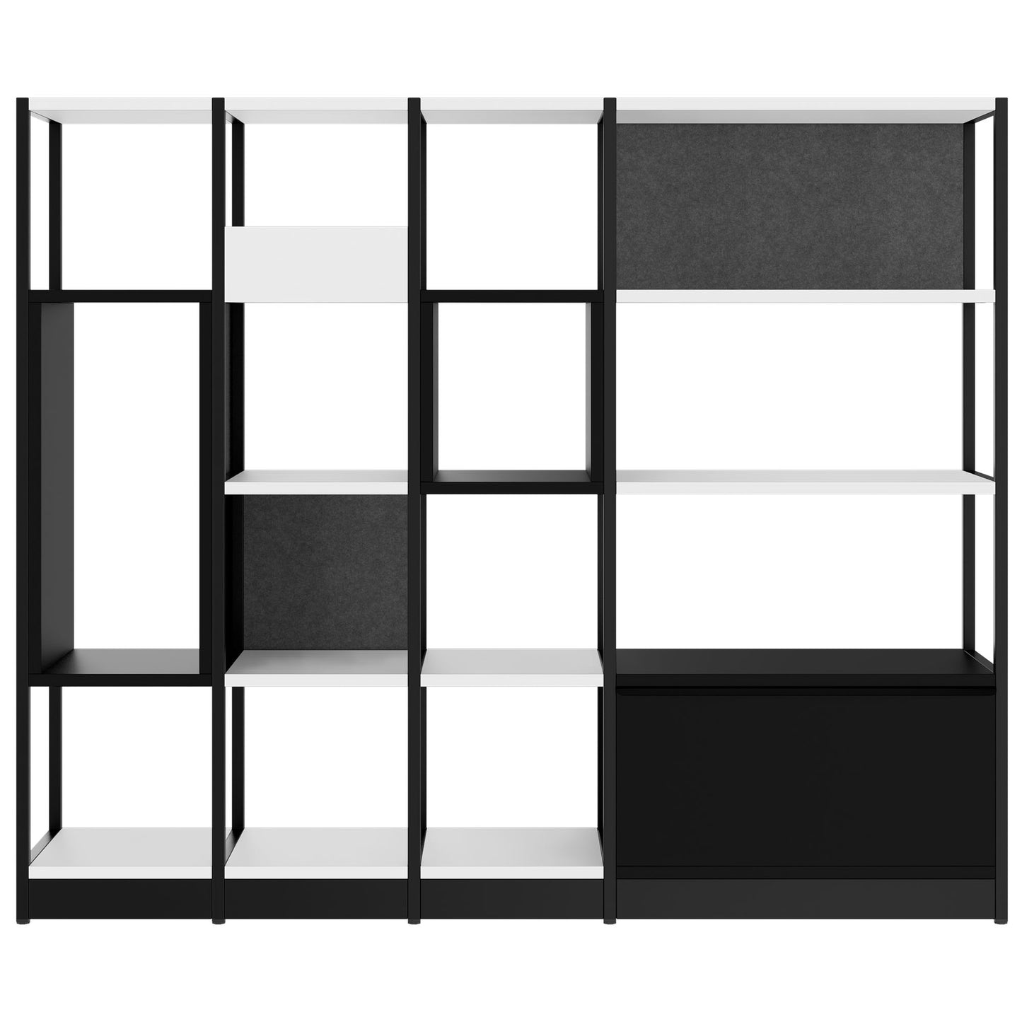 ATELLA Shelf cabinet | 4 Oh, 1960 x 1635 mm, white
