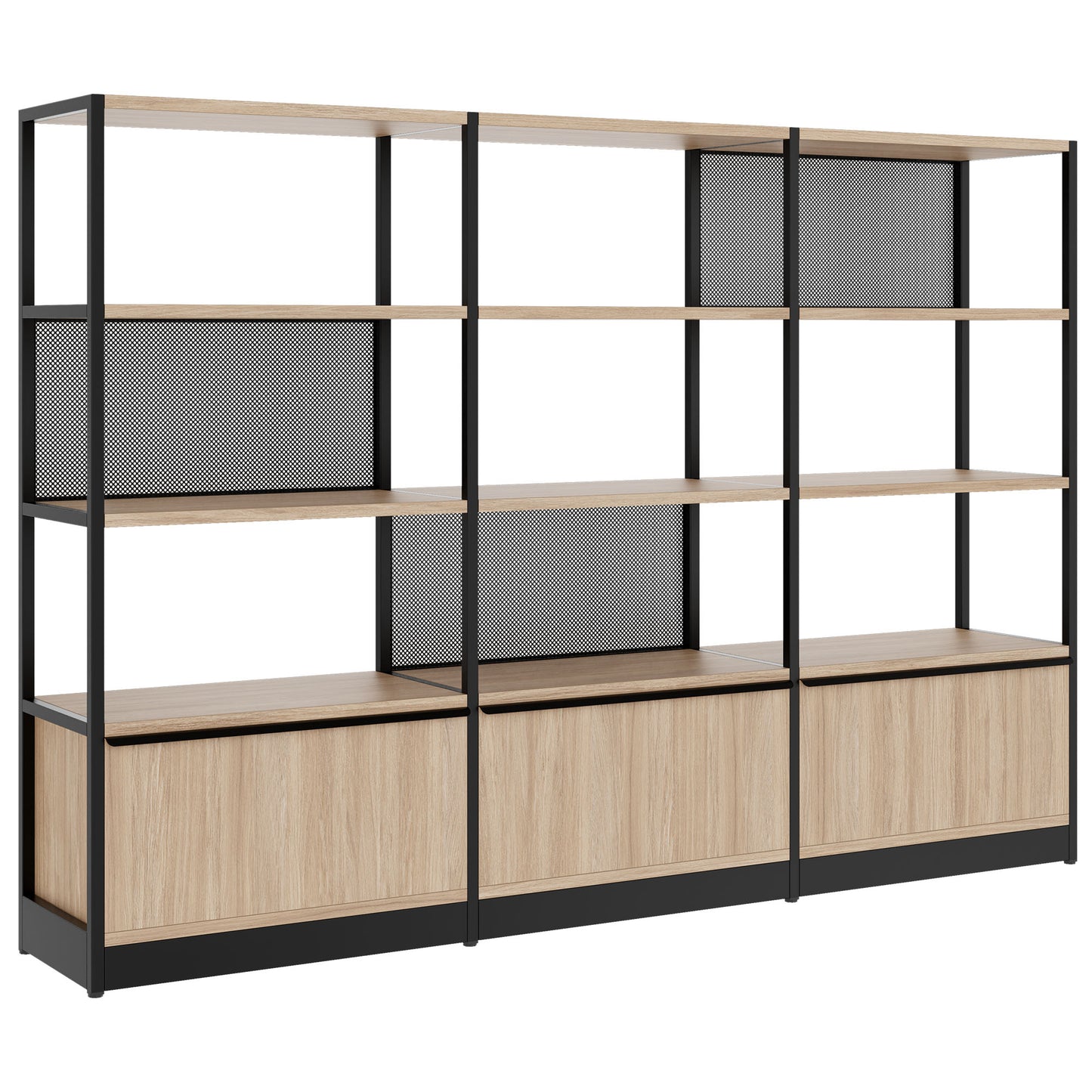 ATELLA Armoire d'étagère | 4 oh, 2350 x 1635 mm, chêne ambre
