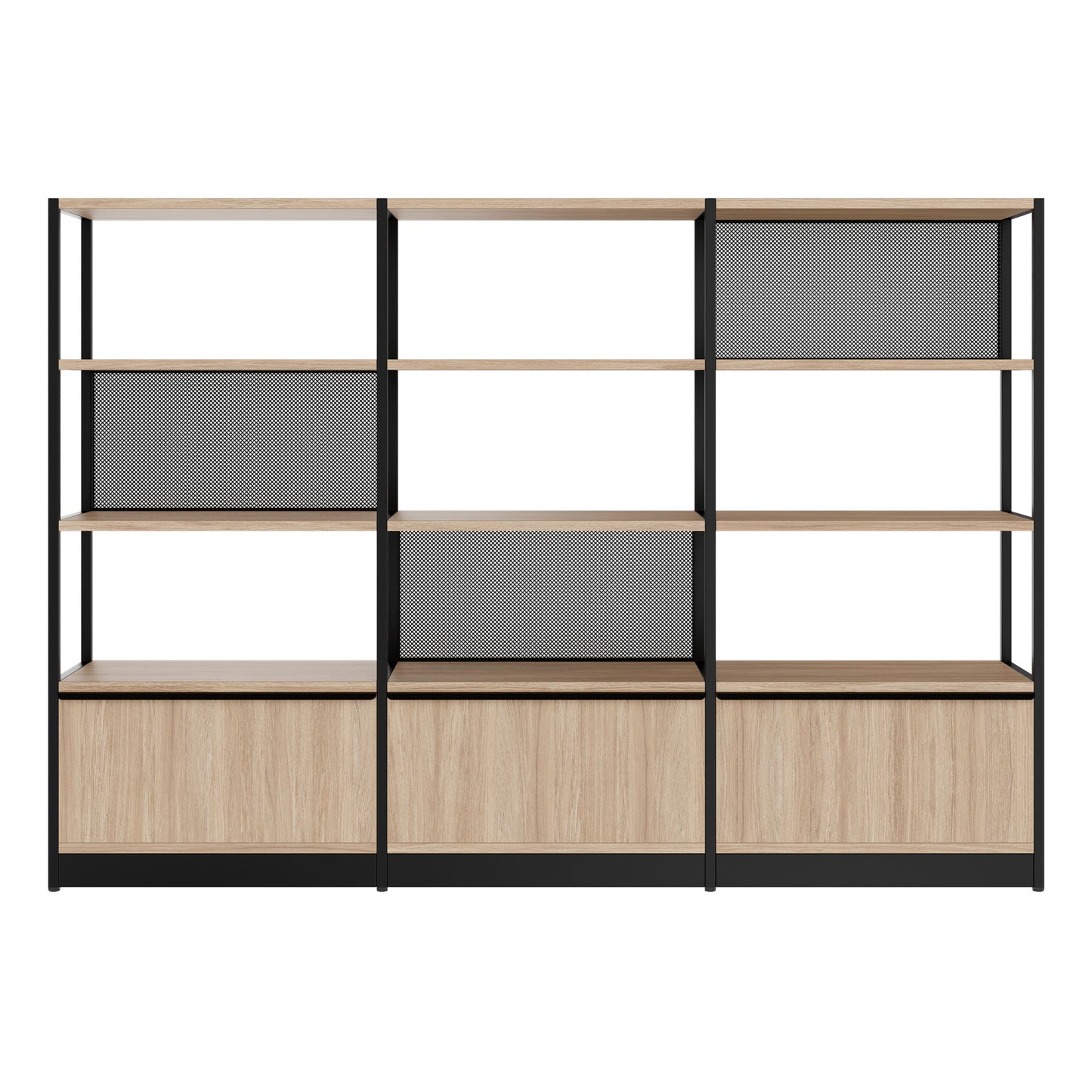 ATELLA Armoire d'étagère | 4 oh, 2350 x 1635 mm, chêne ambre