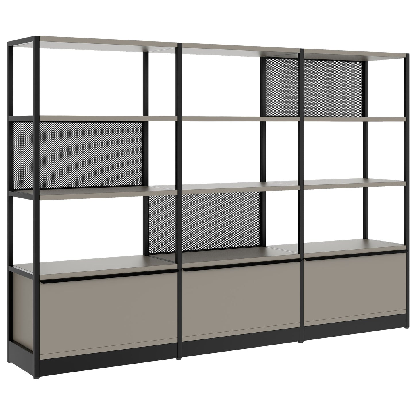 ATELLA Armoire d'étagère | 4 oh, 2350 x 1635 mm, gris cubanite