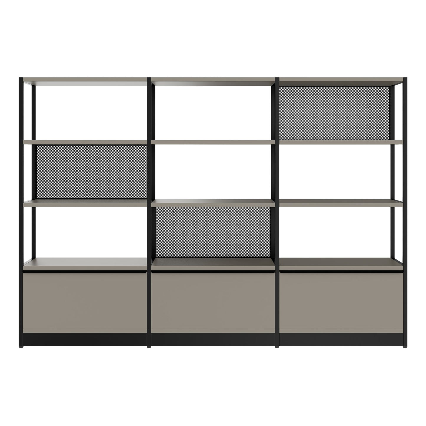 ATELLA Armoire d'étagère | 4 oh, 2350 x 1635 mm, gris cubanite