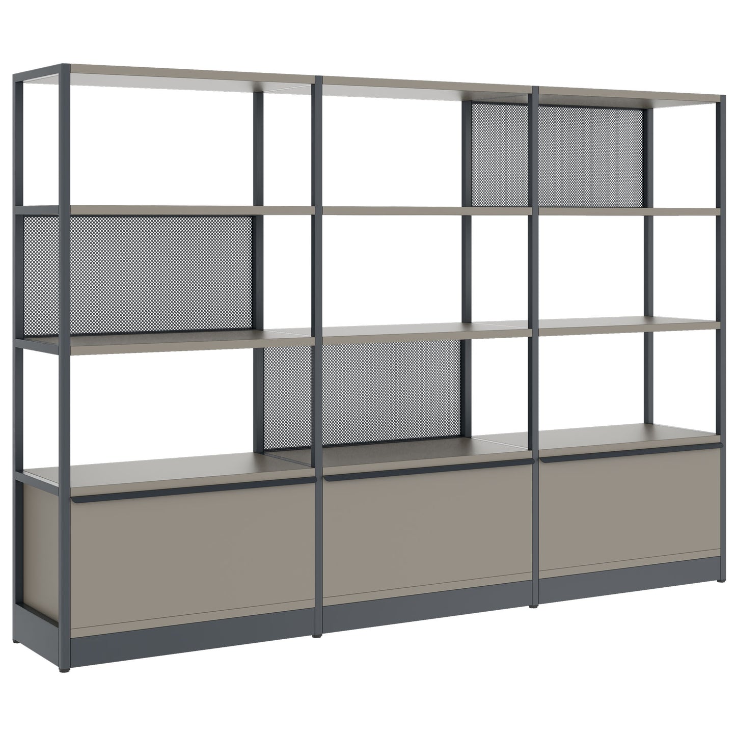ATELLA Armoire d'étagère | 4 oh, 2350 x 1635 mm, gris cubanite