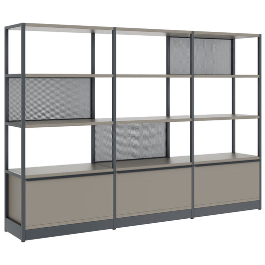 ATELLA Armoire d'étagère | 4 oh, 2350 x 1635 mm, gris cubanite