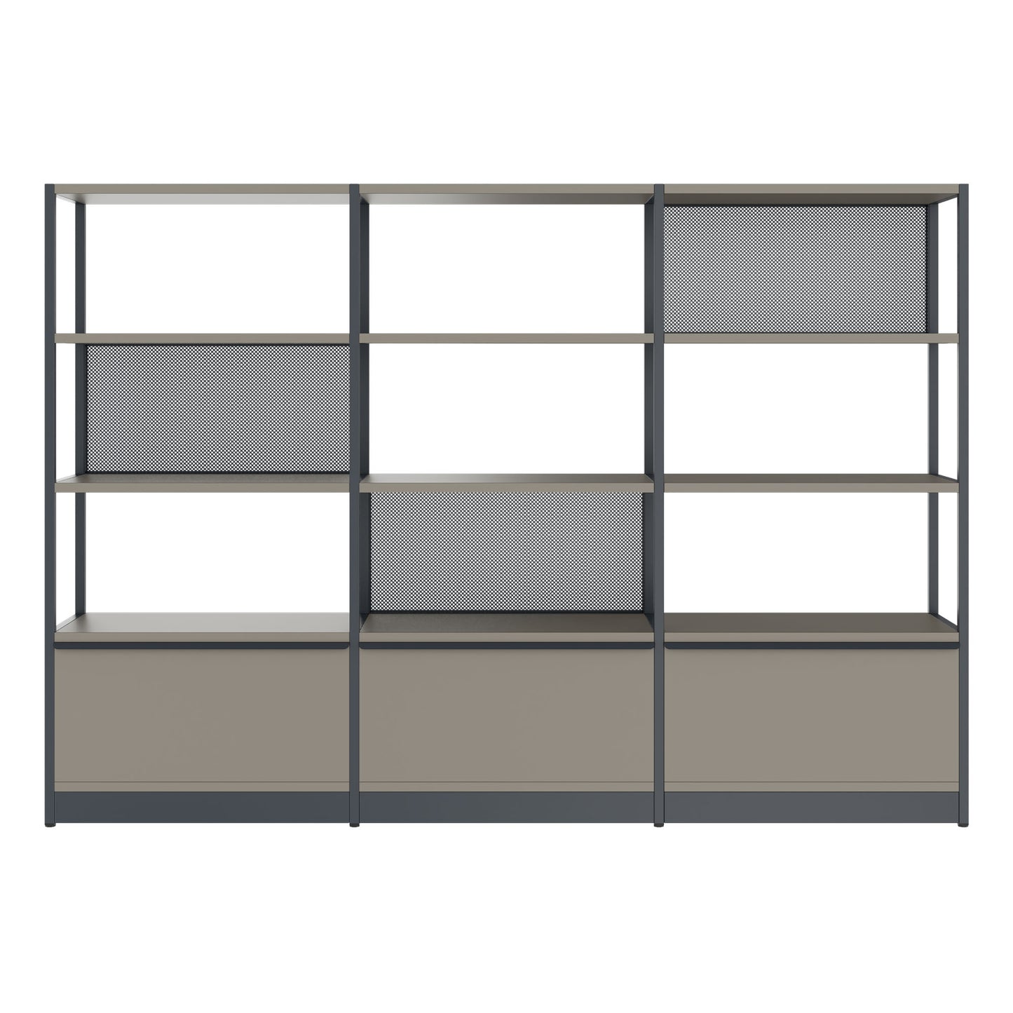 ATELLA Armoire d'étagère | 4 oh, 2350 x 1635 mm, gris cubanite