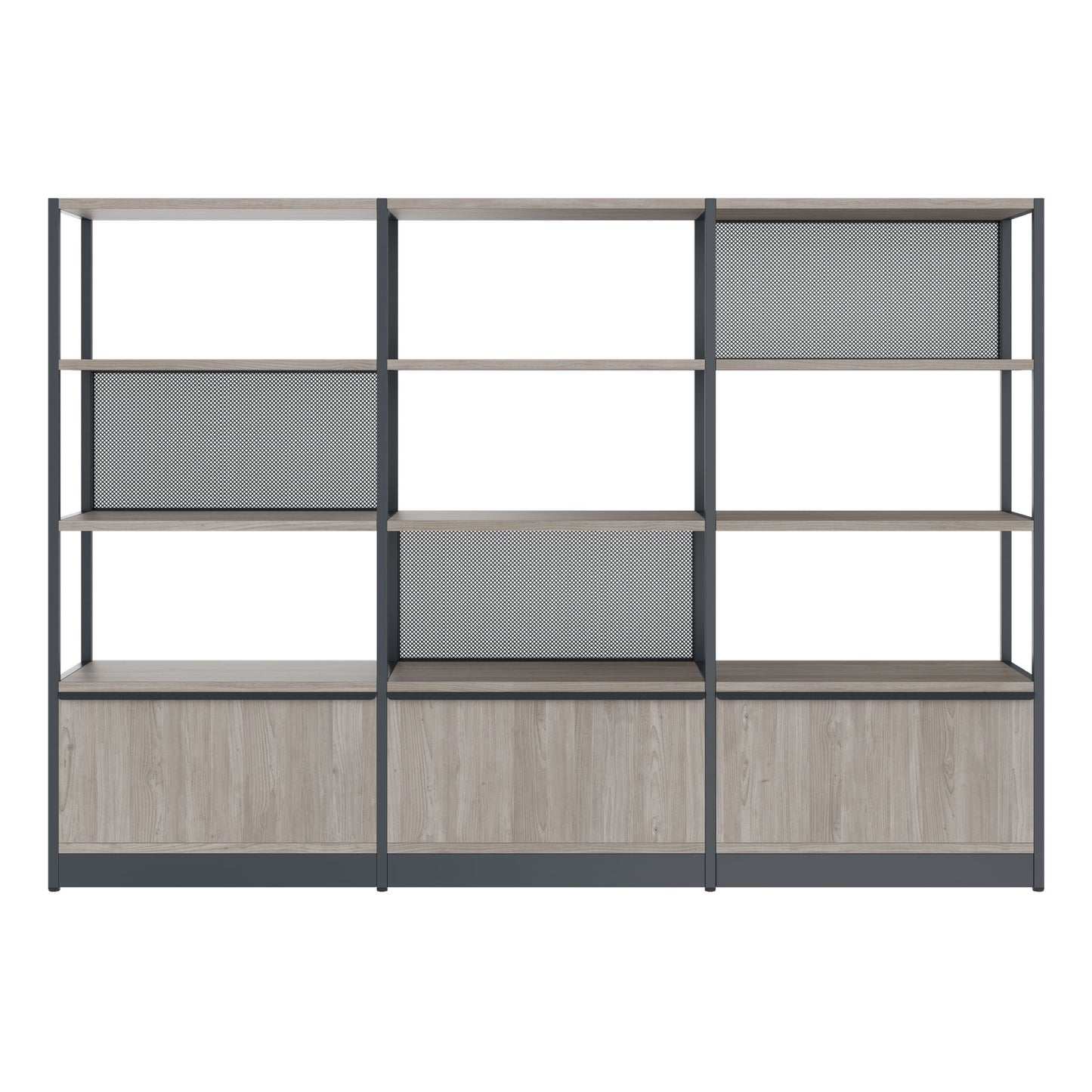 ATELLA Armoire d'étagère | 4 oh, 2350 x 1635 mm, North Oak Gray