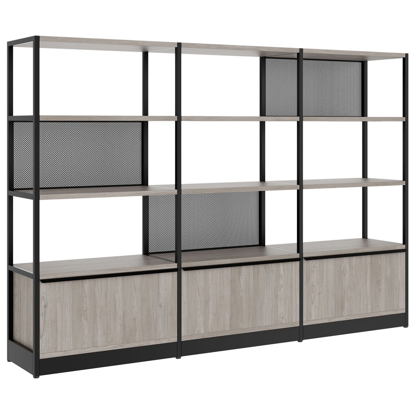 ATELLA Armoire d'étagère | 4 oh, 2350 x 1635 mm, North Oak Gray