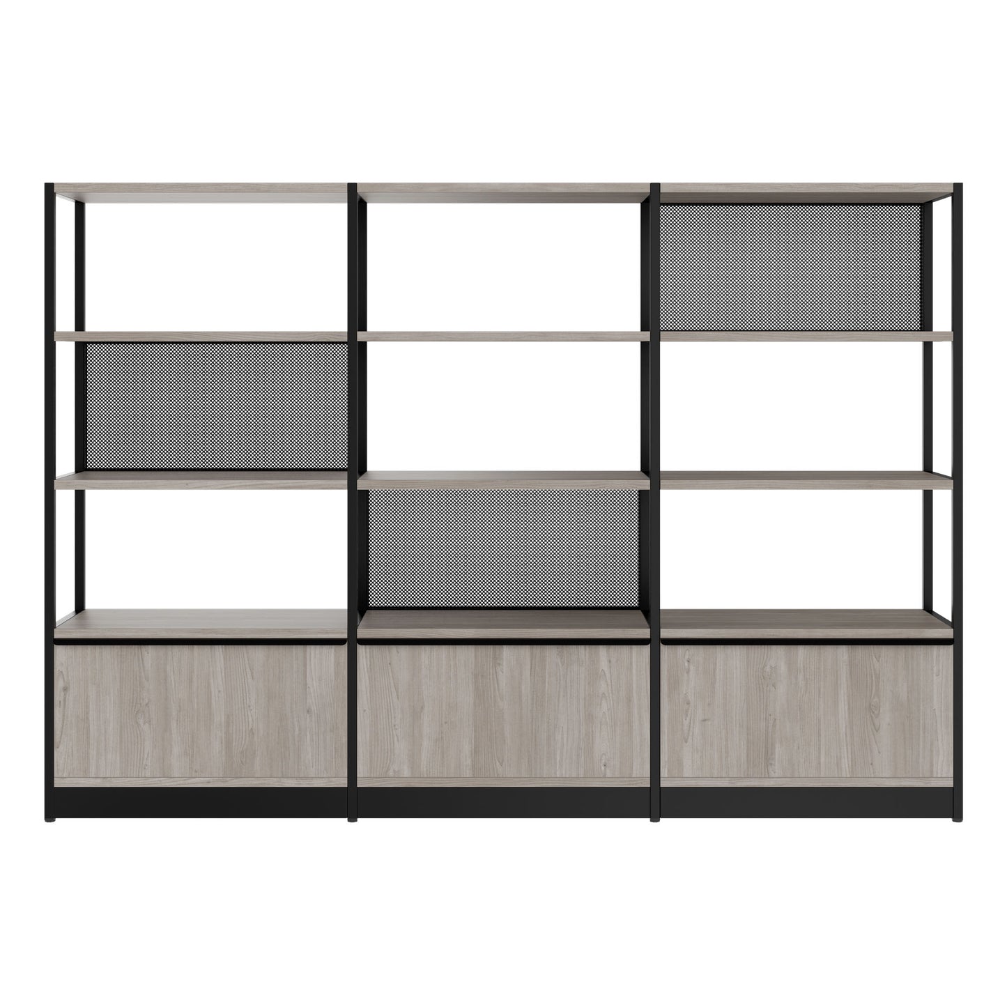 ATELLA Armoire d'étagère | 4 oh, 2350 x 1635 mm, North Oak Gray