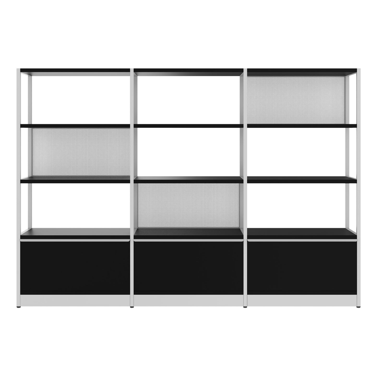 ATELLA shelf cabinet | 4 OH, 2350 x 1635 mm, black