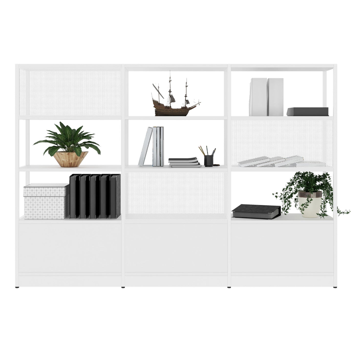 ATELLA Armoire d'étagère | 4 oh, 2350 x 1635 mm, blanc