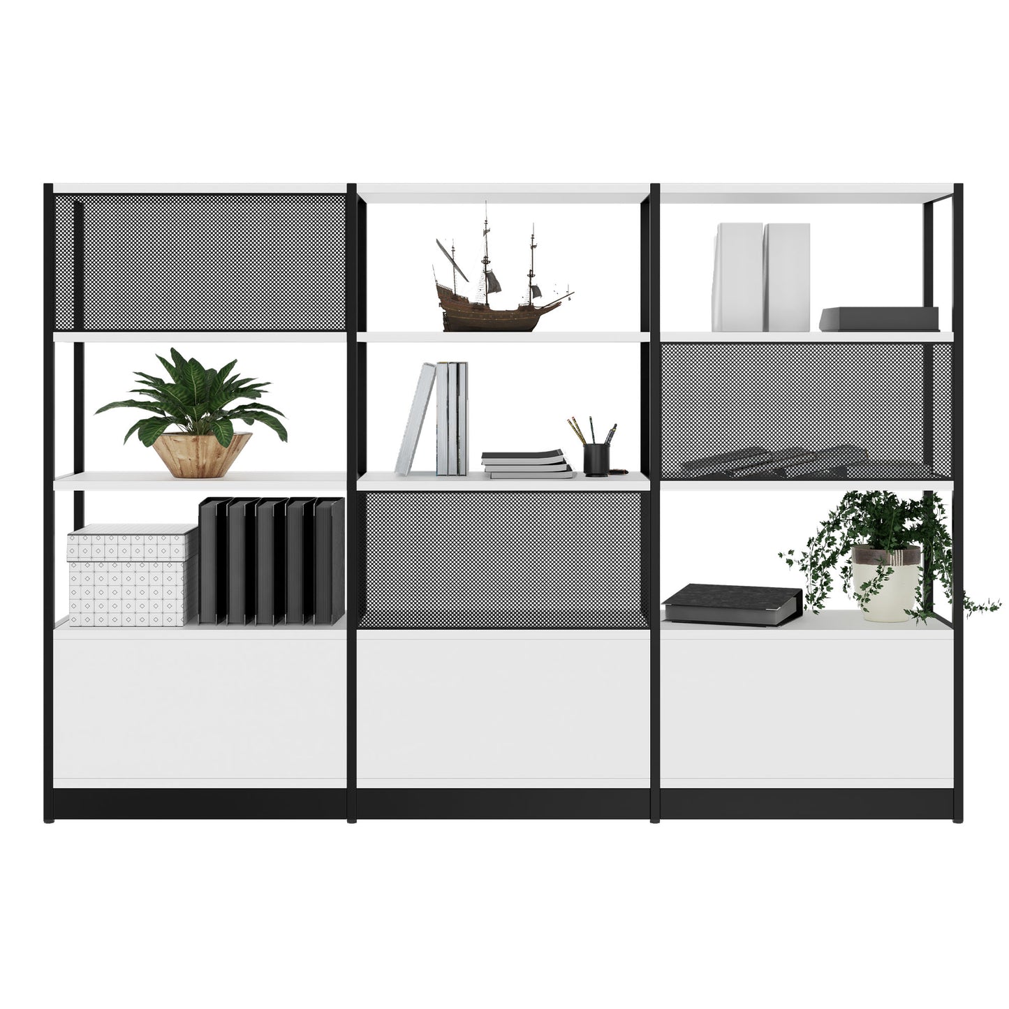 ATELLA Armoire d'étagère | 4 oh, 2350 x 1635 mm, blanc