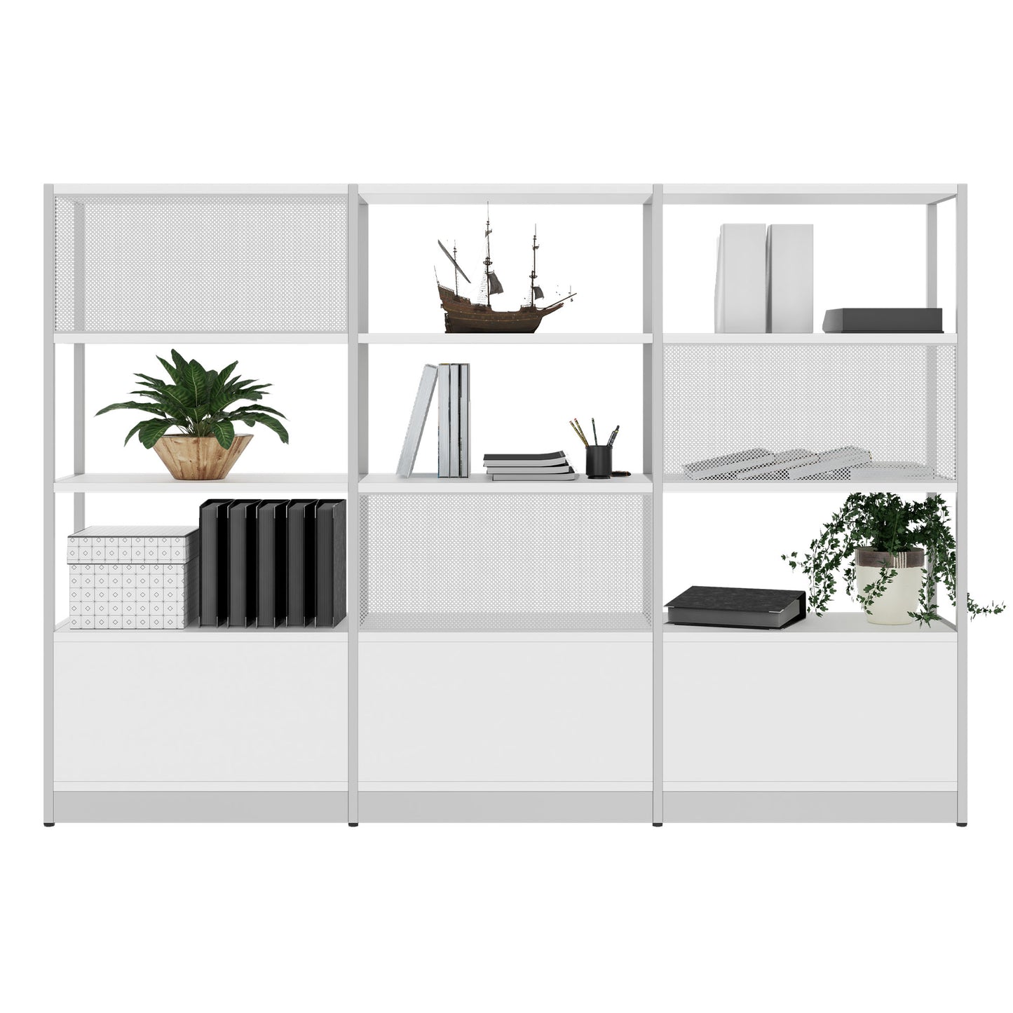 ATELLA Armoire d'étagère | 4 oh, 2350 x 1635 mm, blanc