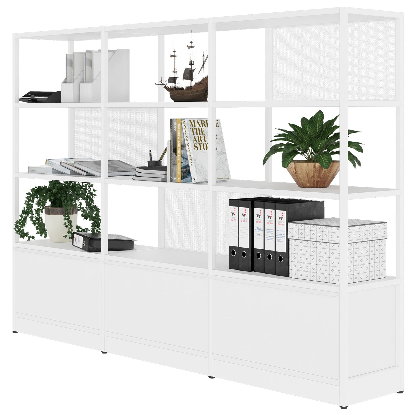 ATELLA Armoire d'étagère | 4 oh, 2350 x 1635 mm, blanc