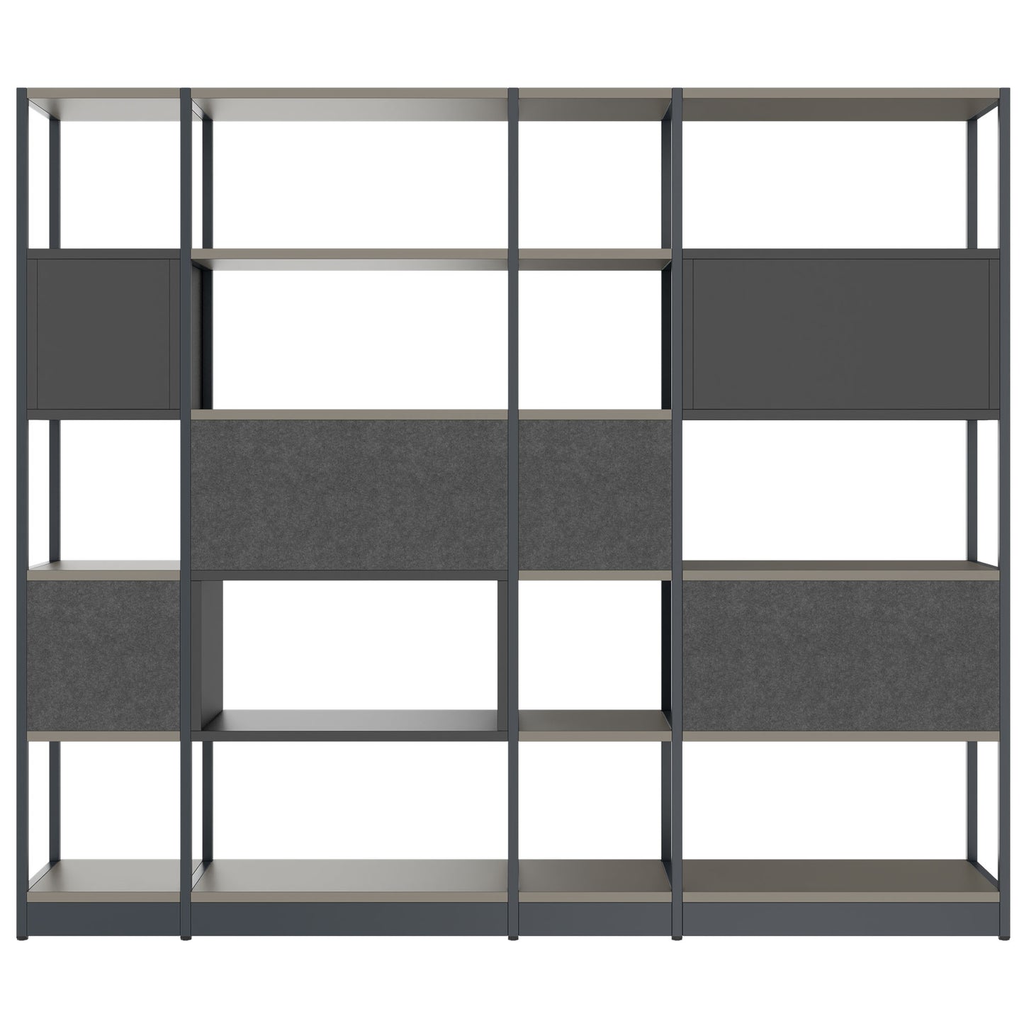 ATELLA shelf cabinet | 5 OH, 2350 x 2015 mm, Cubanite gray