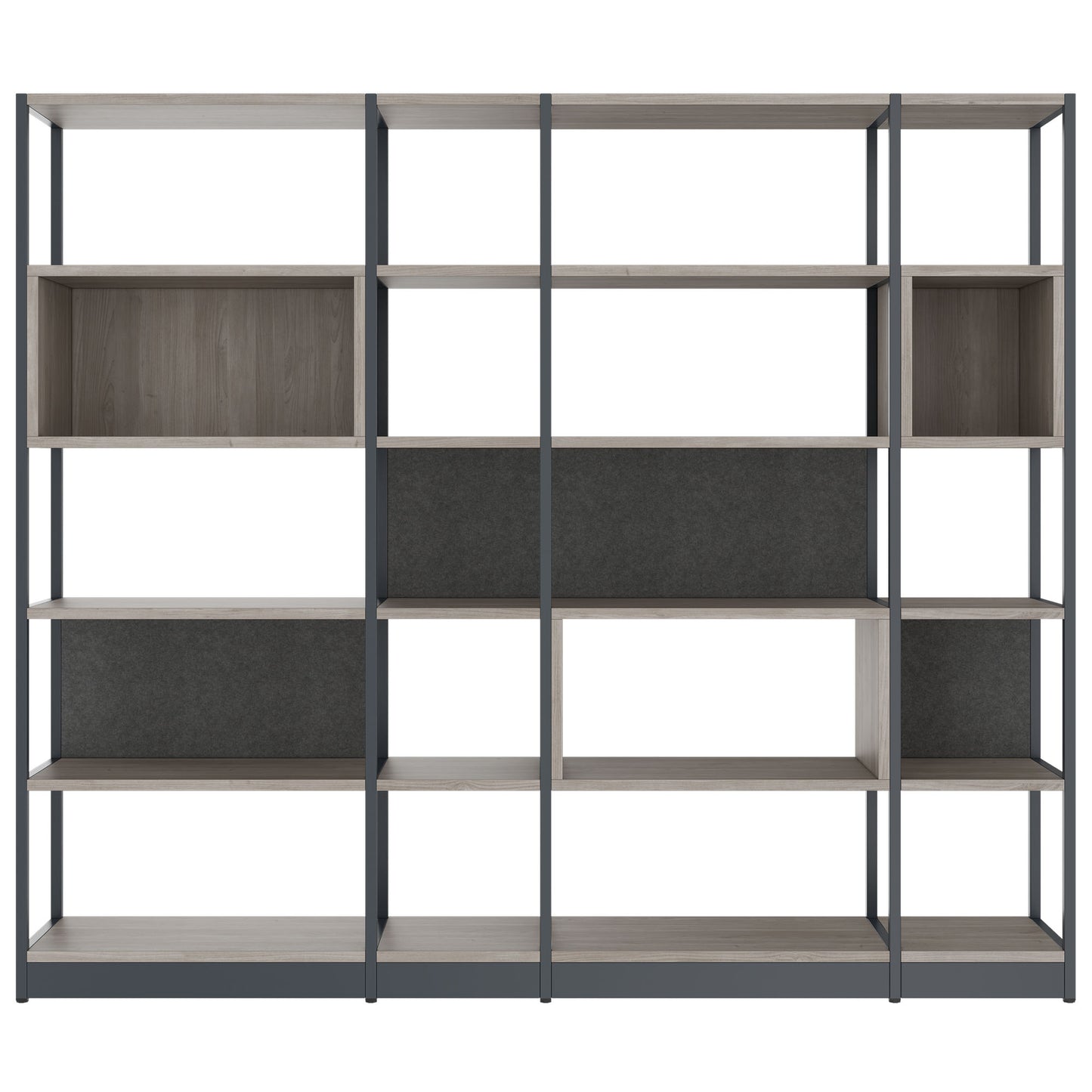 ATELLA shelf cabinet | 5 OH, 2350 x 2015 mm, gray northern oak