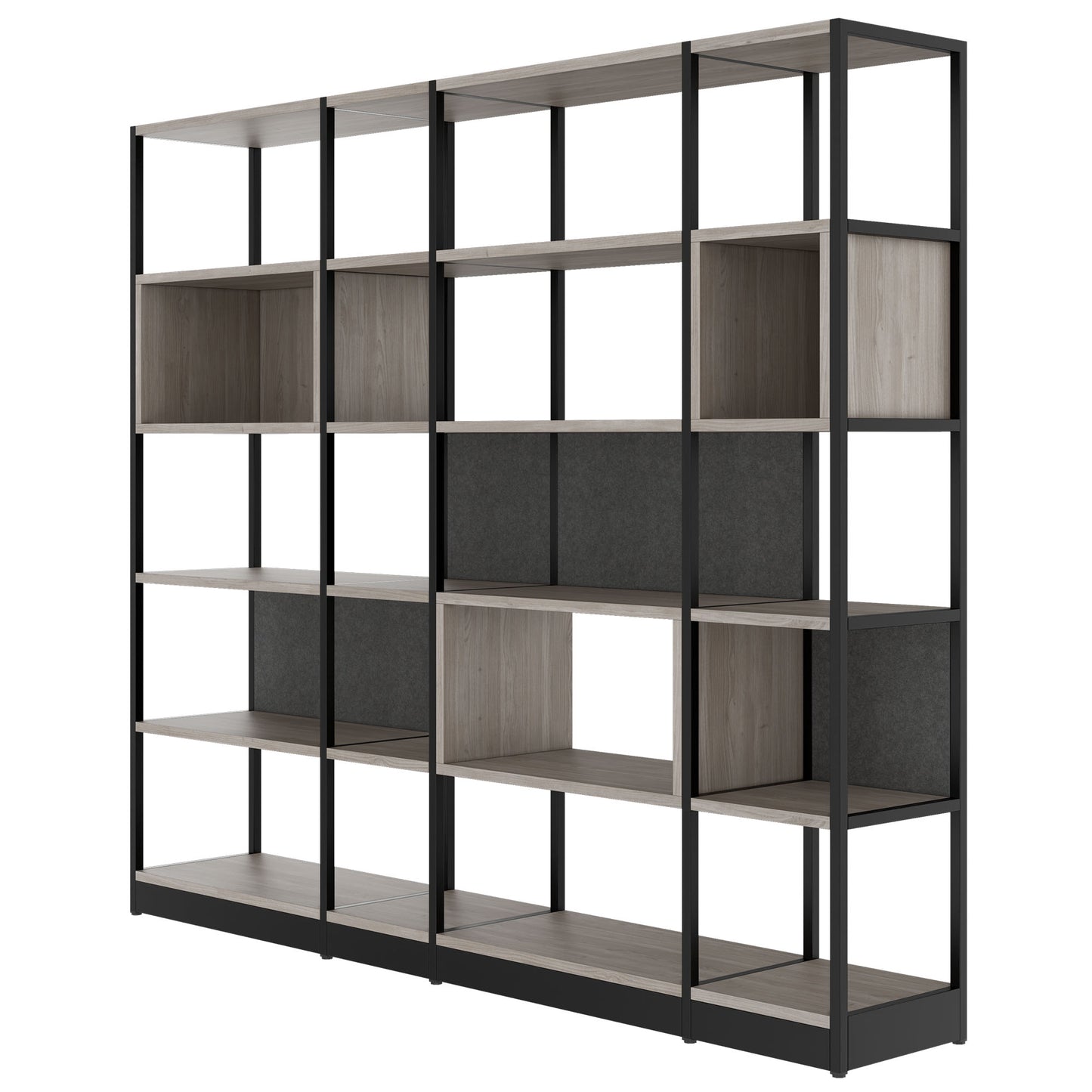 ATELLA shelf cabinet | 5 OH, 2350 x 2015 mm, gray northern oak