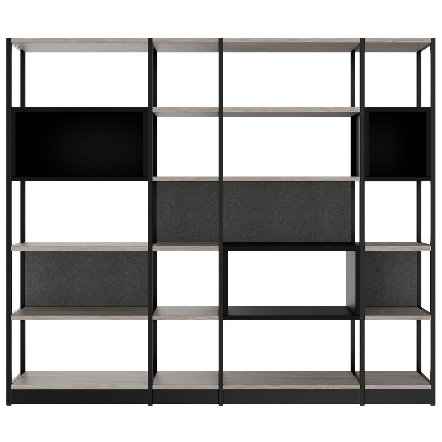 ATELLA shelf cabinet | 5 OH, 2350 x 2015 mm, gray northern oak