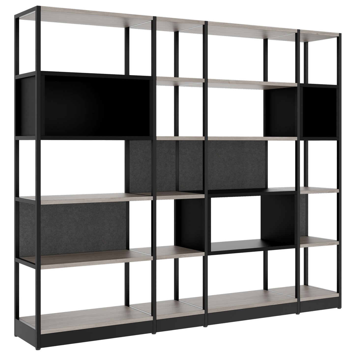 ATELLA shelf cabinet | 5 OH, 2350 x 2015 mm, gray northern oak
