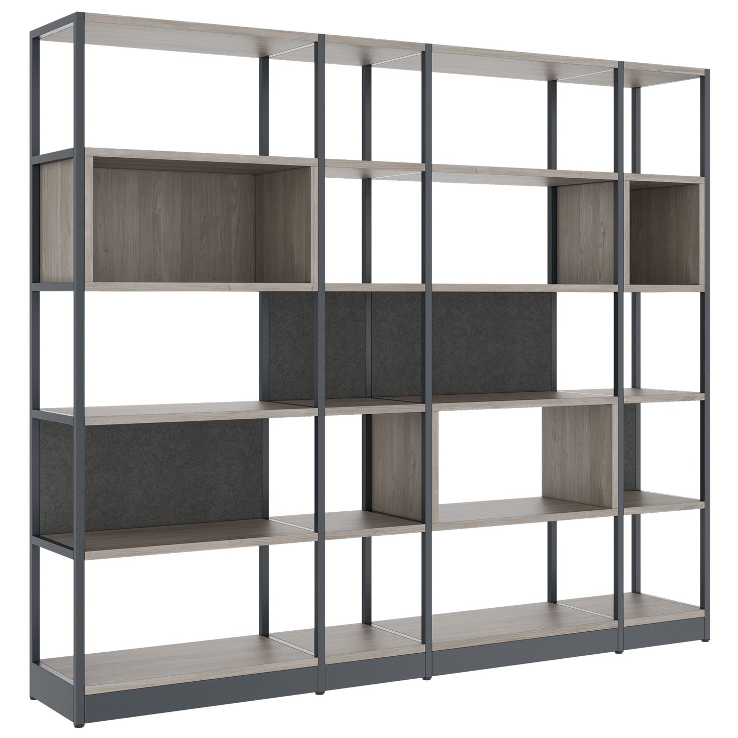 ATELLA shelf cabinet | 5 OH, 2350 x 2015 mm, gray northern oak