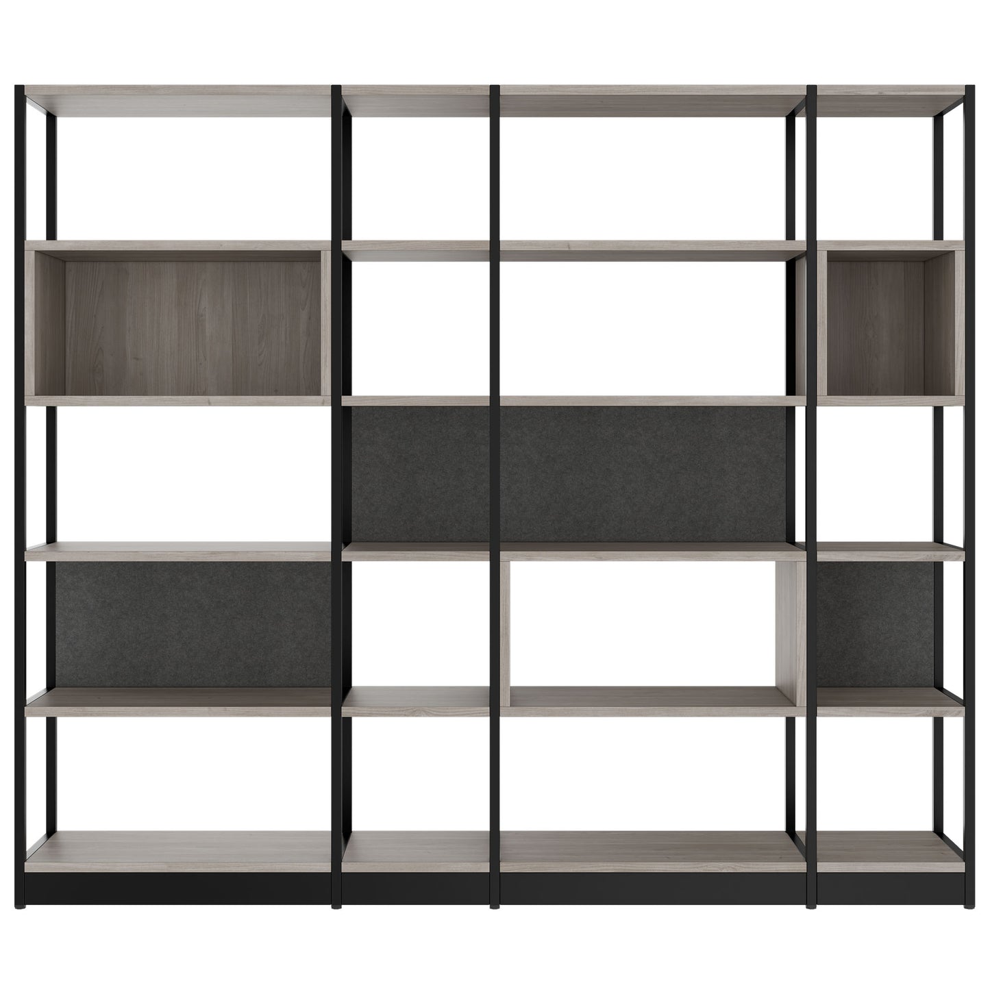ATELLA shelf cabinet | 5 OH, 2350 x 2015 mm, gray northern oak