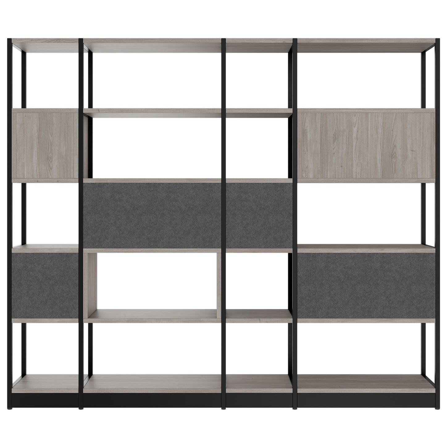 ATELLA shelf cabinet | 5 OH, 2350 x 2015 mm, gray northern oak