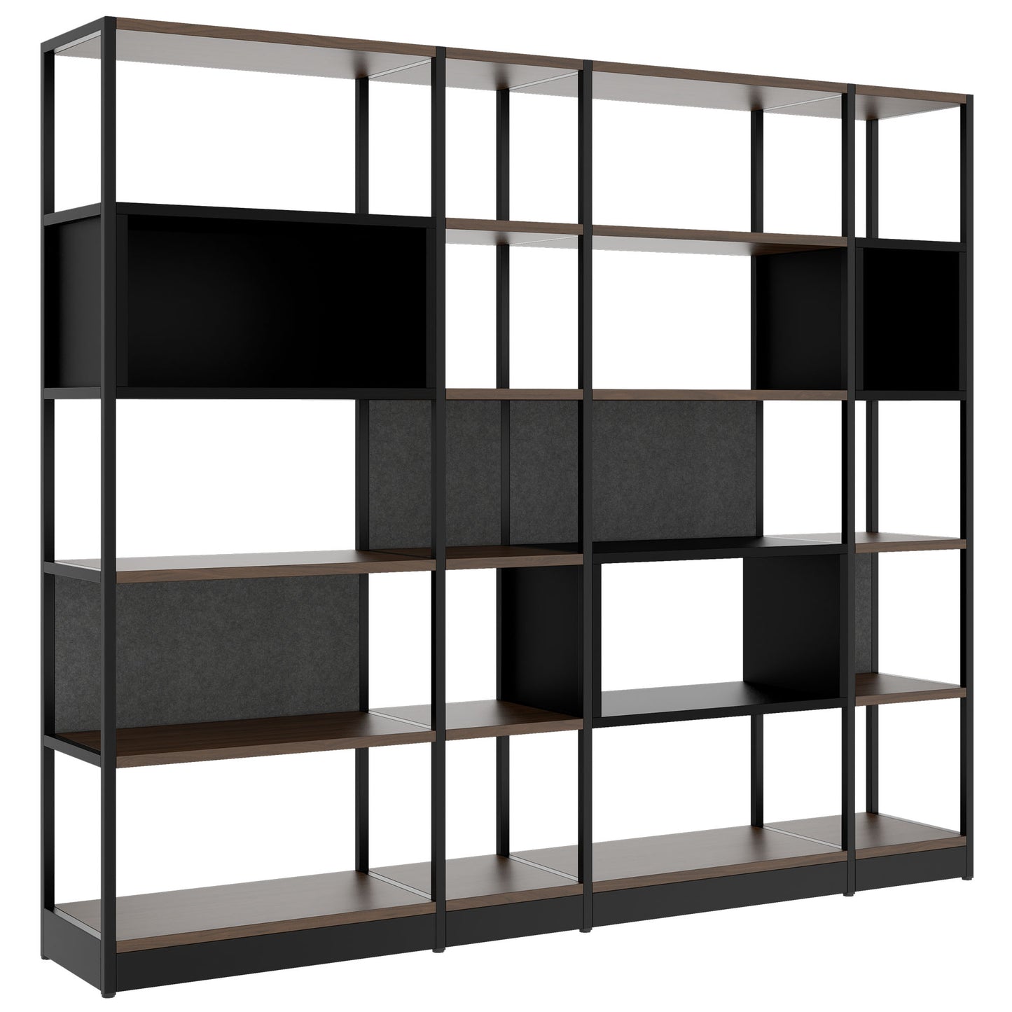 ATELLA shelf cabinet | 5 OH, 2350 x 2015 mm, walnut